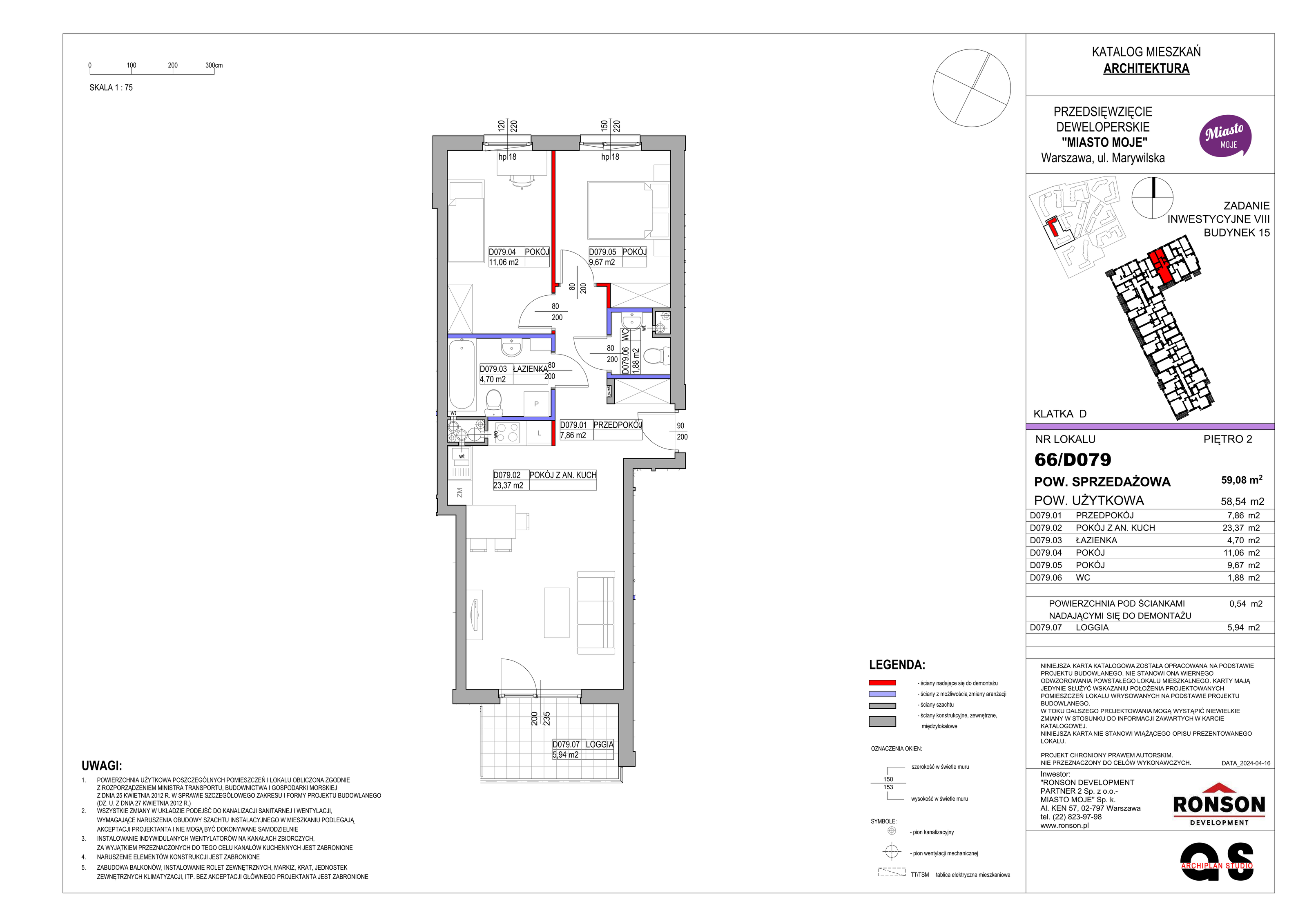 Mieszkanie 59,08 m², piętro 2, oferta nr B15/D079, Miasto Moje, Warszawa, Białołęka, Żerań, ul. Marywilska 62-idx