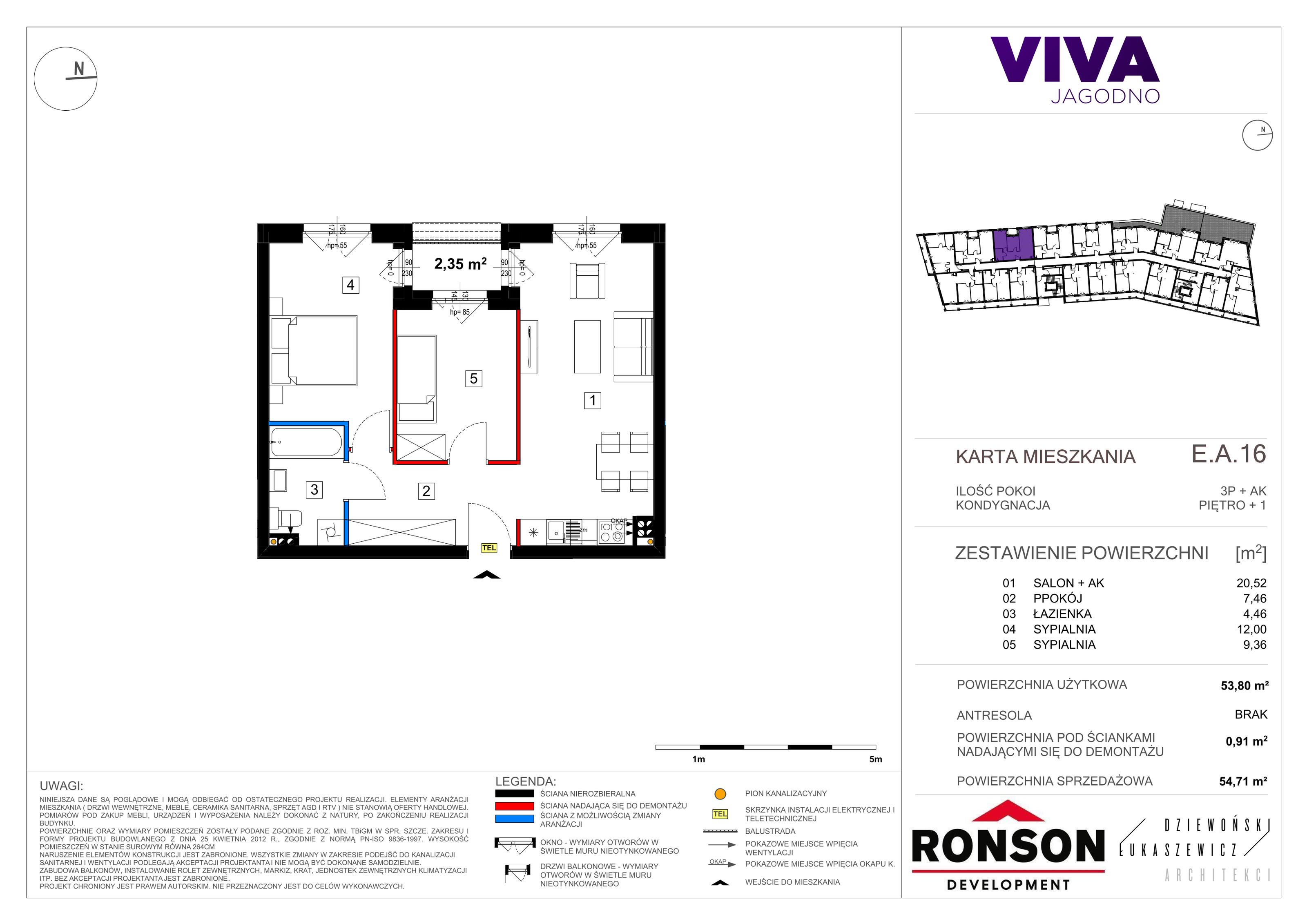 Mieszkanie 54,82 m², piętro 1, oferta nr EA_16, Viva Jagodno 3, Wrocław, Jagodno, Krzyki, ul. Kajdasza-idx