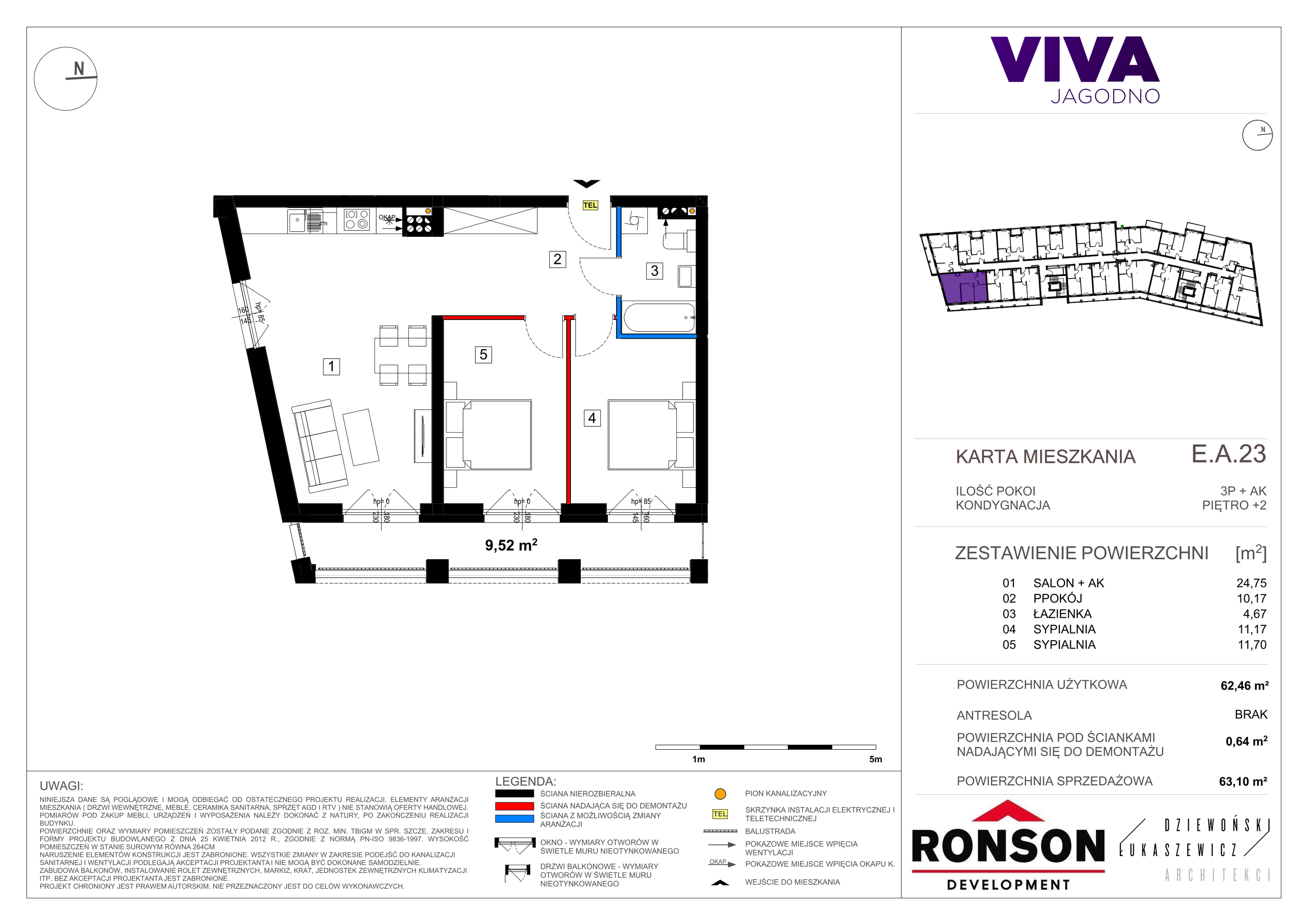 Mieszkanie 63,38 m², piętro 2, oferta nr EA_23, Viva Jagodno 3, Wrocław, Jagodno, Krzyki, ul. Kajdasza-idx