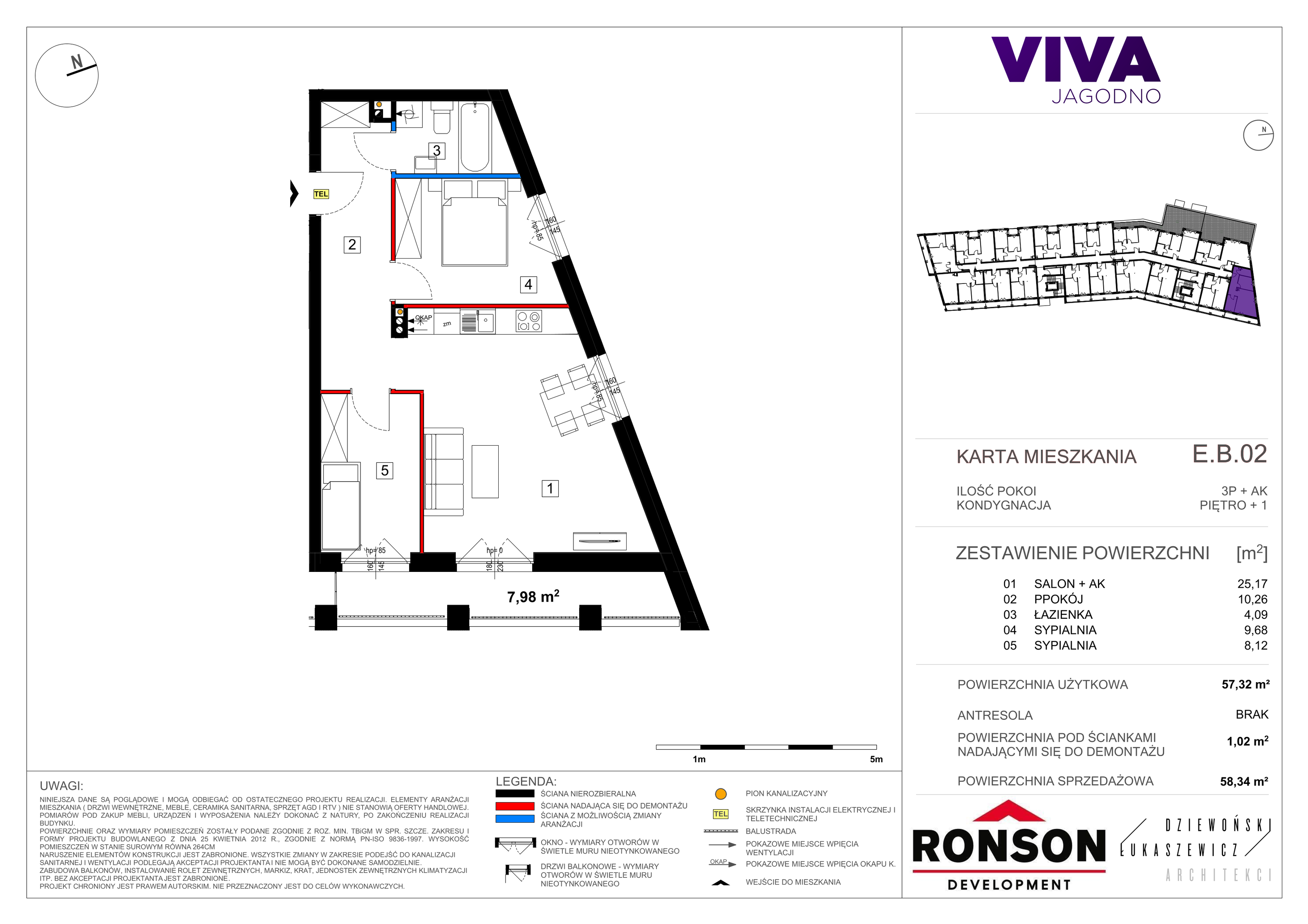 Mieszkanie 58,21 m², piętro 1, oferta nr EB_02, Viva Jagodno 3, Wrocław, Jagodno, Krzyki, ul. Kajdasza-idx