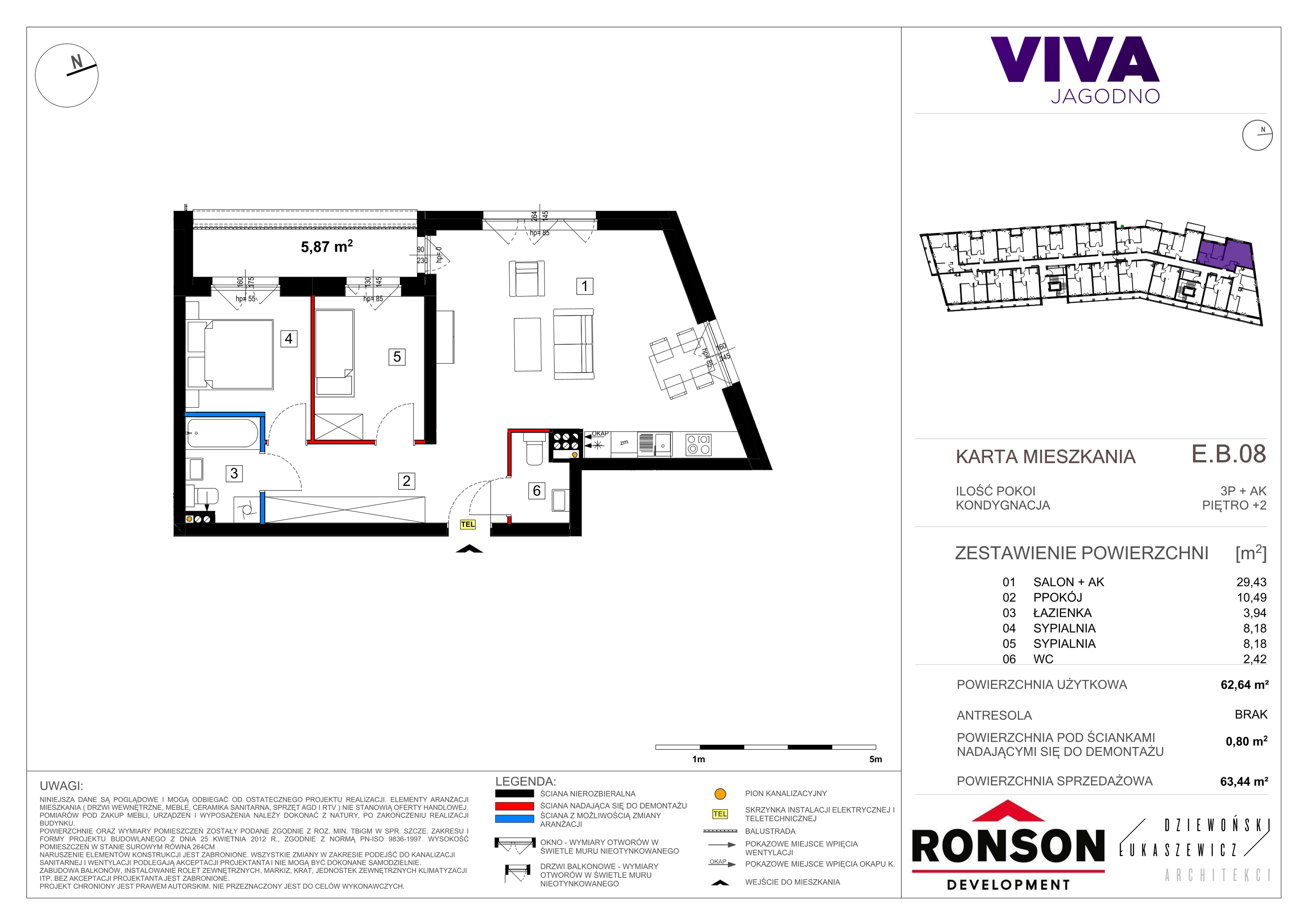 Mieszkanie 63,54 m², piętro 2, oferta nr EB_08, Viva Jagodno 3, Wrocław, Jagodno, Krzyki, ul. Kajdasza-idx