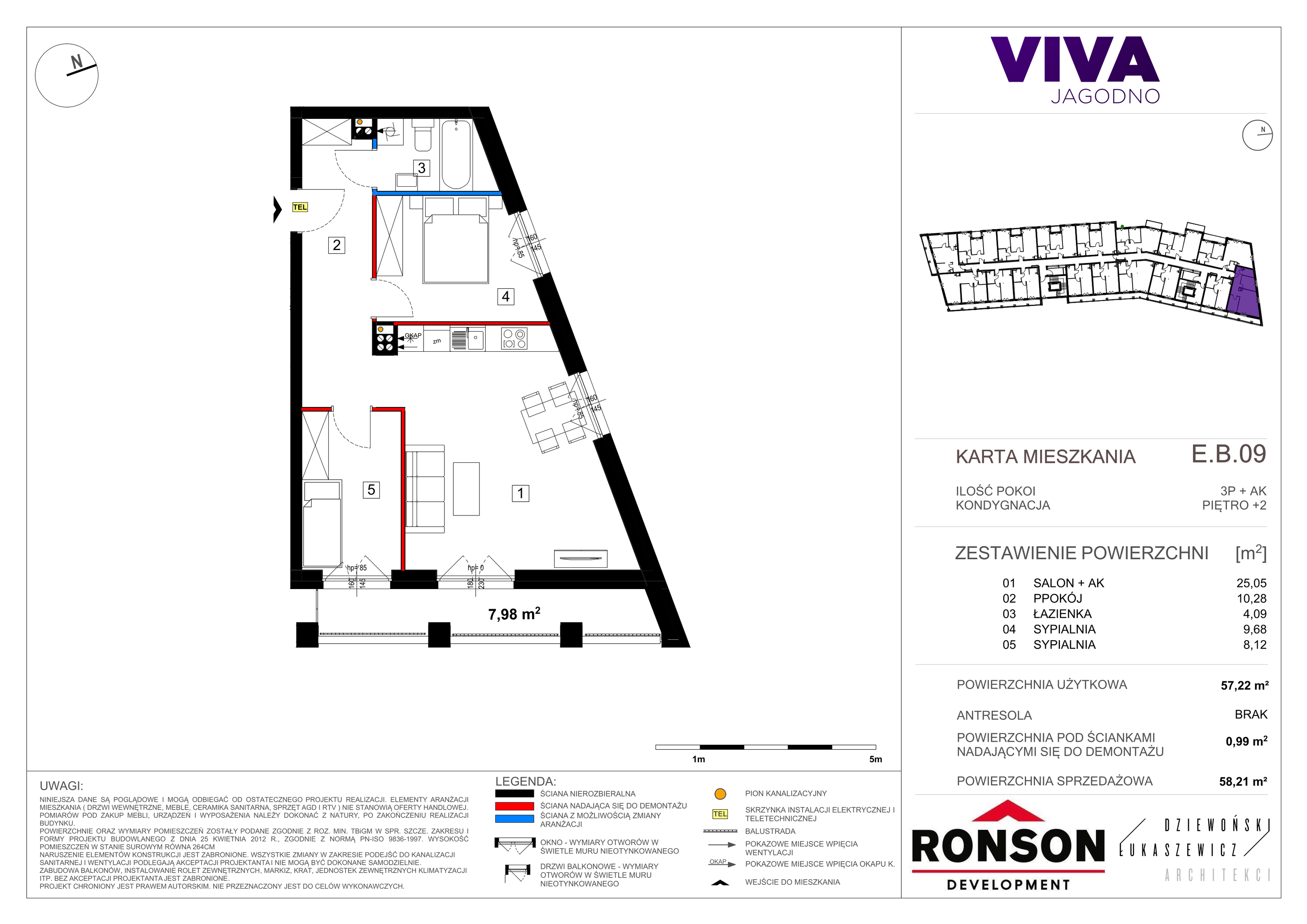 Mieszkanie 58,21 m², piętro 2, oferta nr EB_09, Viva Jagodno 3, Wrocław, Jagodno, Krzyki, ul. Kajdasza-idx