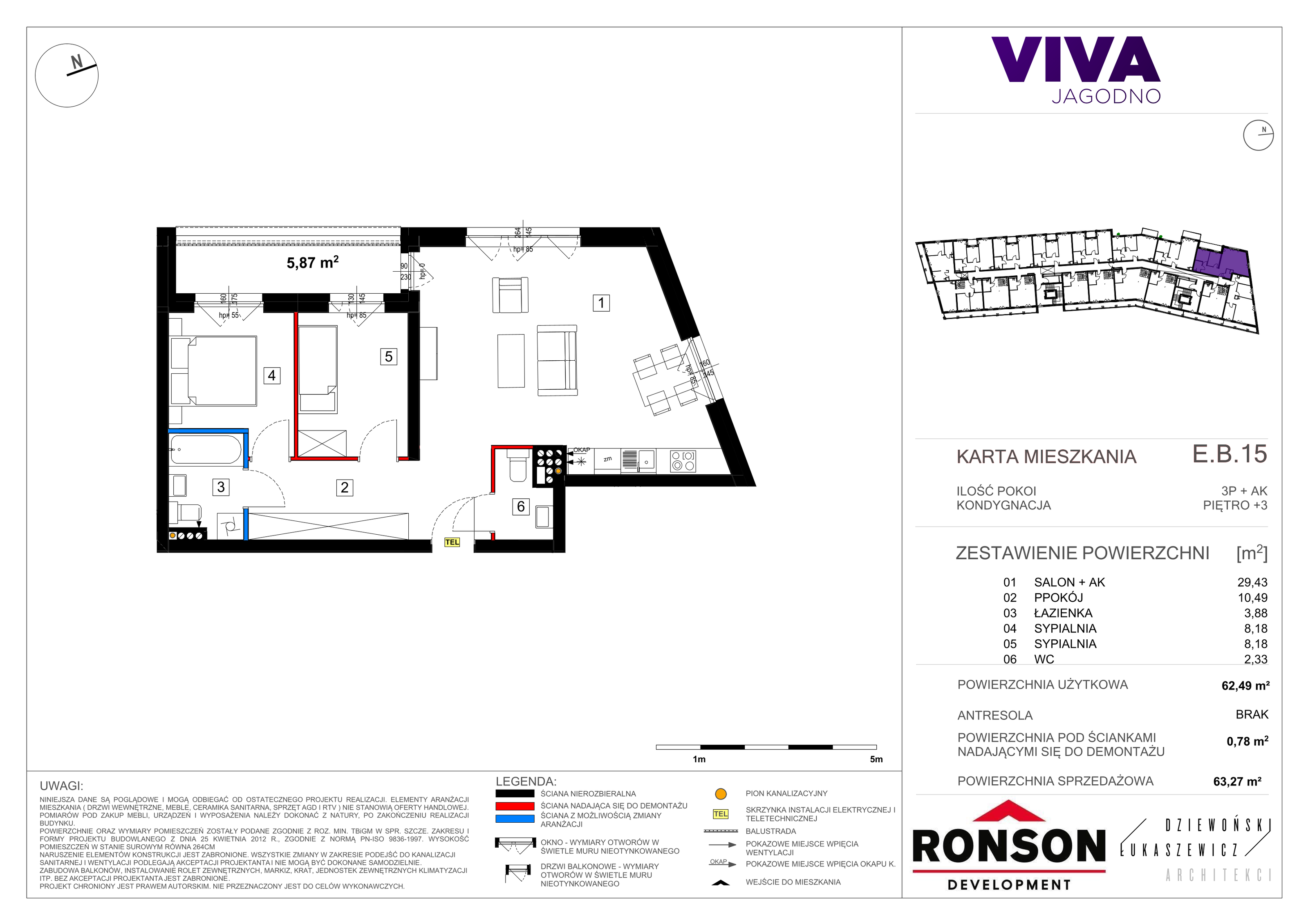 Mieszkanie 63,52 m², piętro 3, oferta nr EB_15, Viva Jagodno 3, Wrocław, Jagodno, Krzyki, ul. Kajdasza-idx