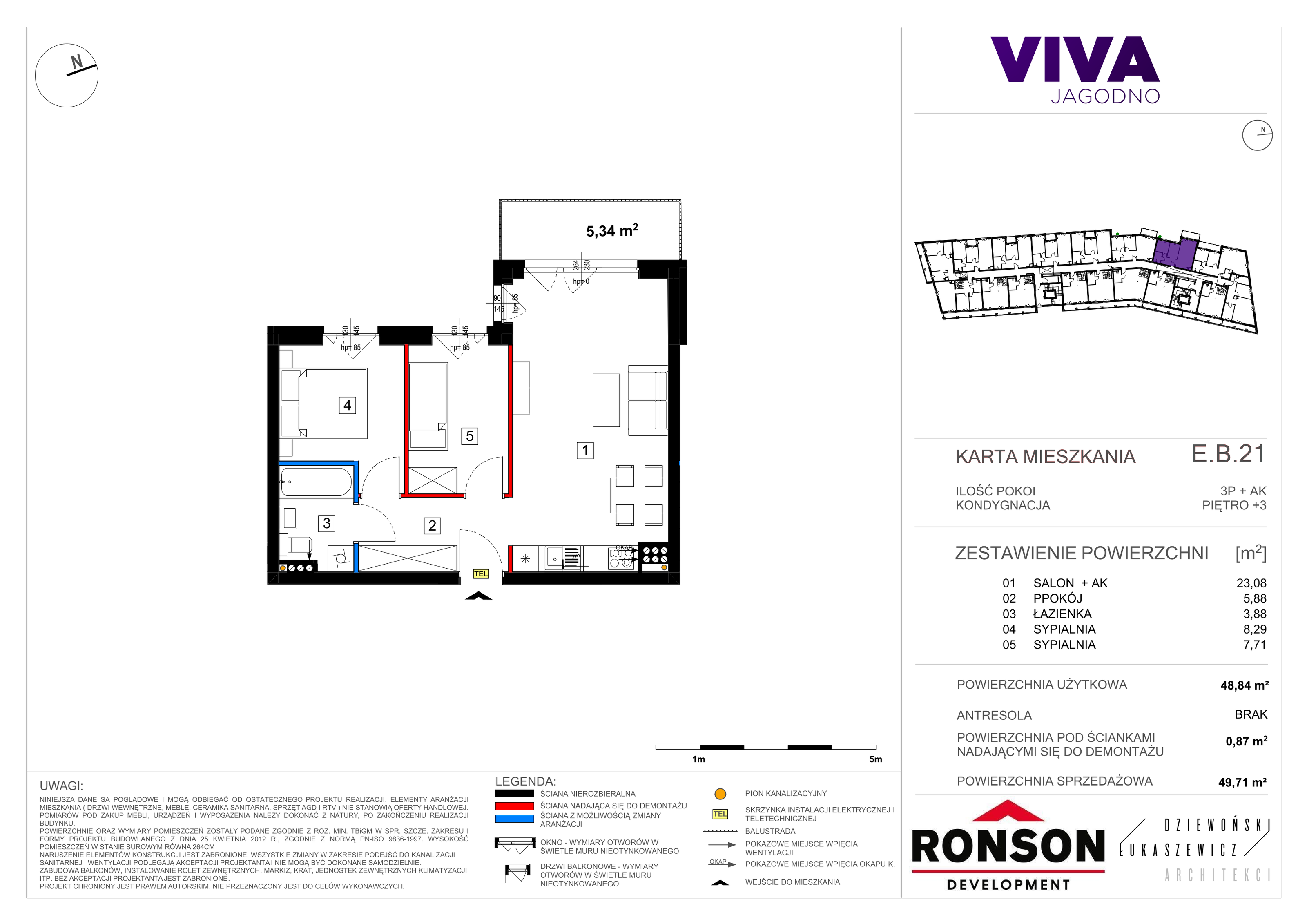 Mieszkanie 49,71 m², piętro 3, oferta nr EB_21, Viva Jagodno 3, Wrocław, Jagodno, Krzyki, ul. Kajdasza-idx