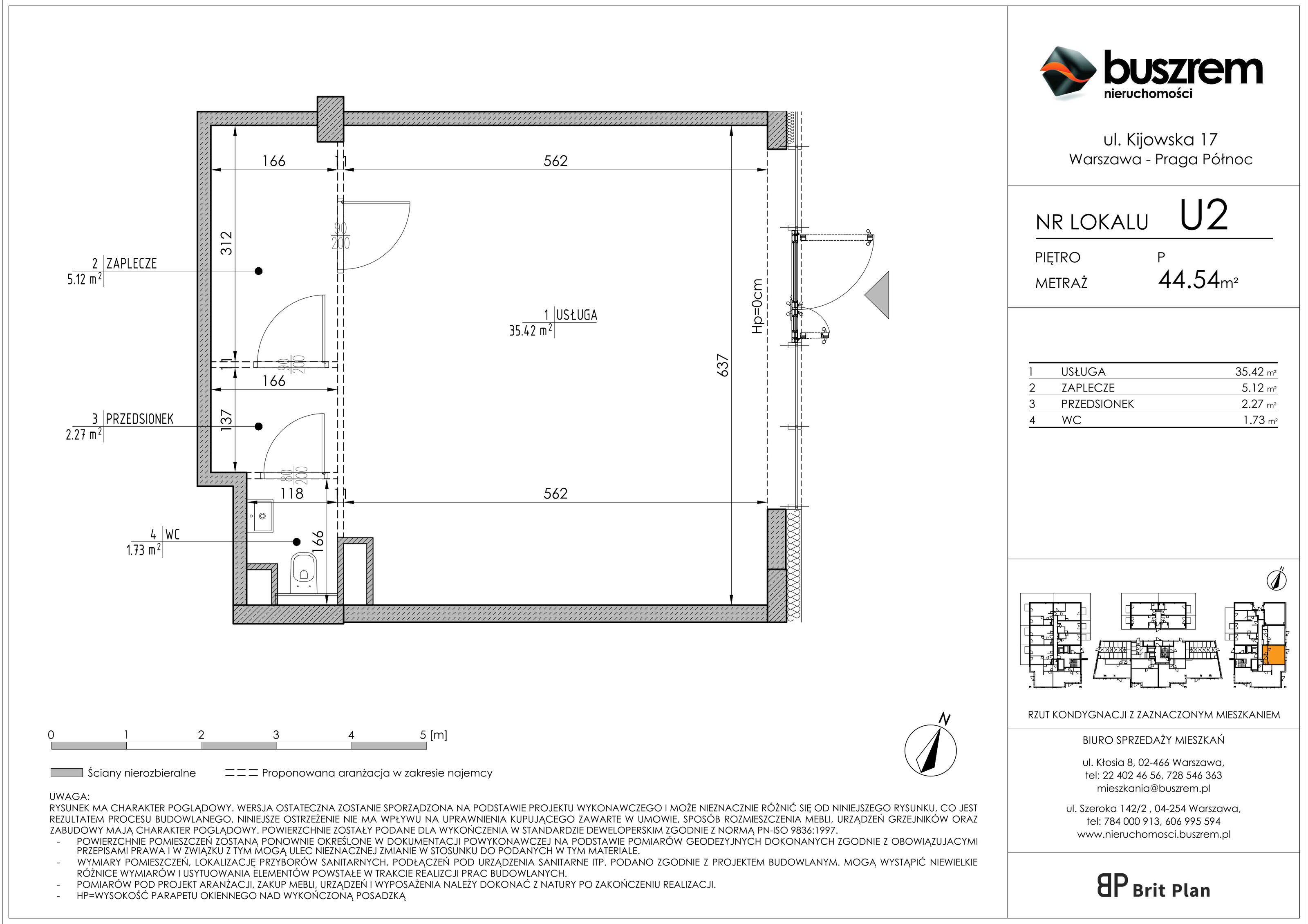 Lokal użytkowy 44,54 m², oferta nr U2, Osiedle Kijowska 17 - lokale użytkowe, Warszawa, Praga Północ, Szmulki, ul. Kijowska 17-idx