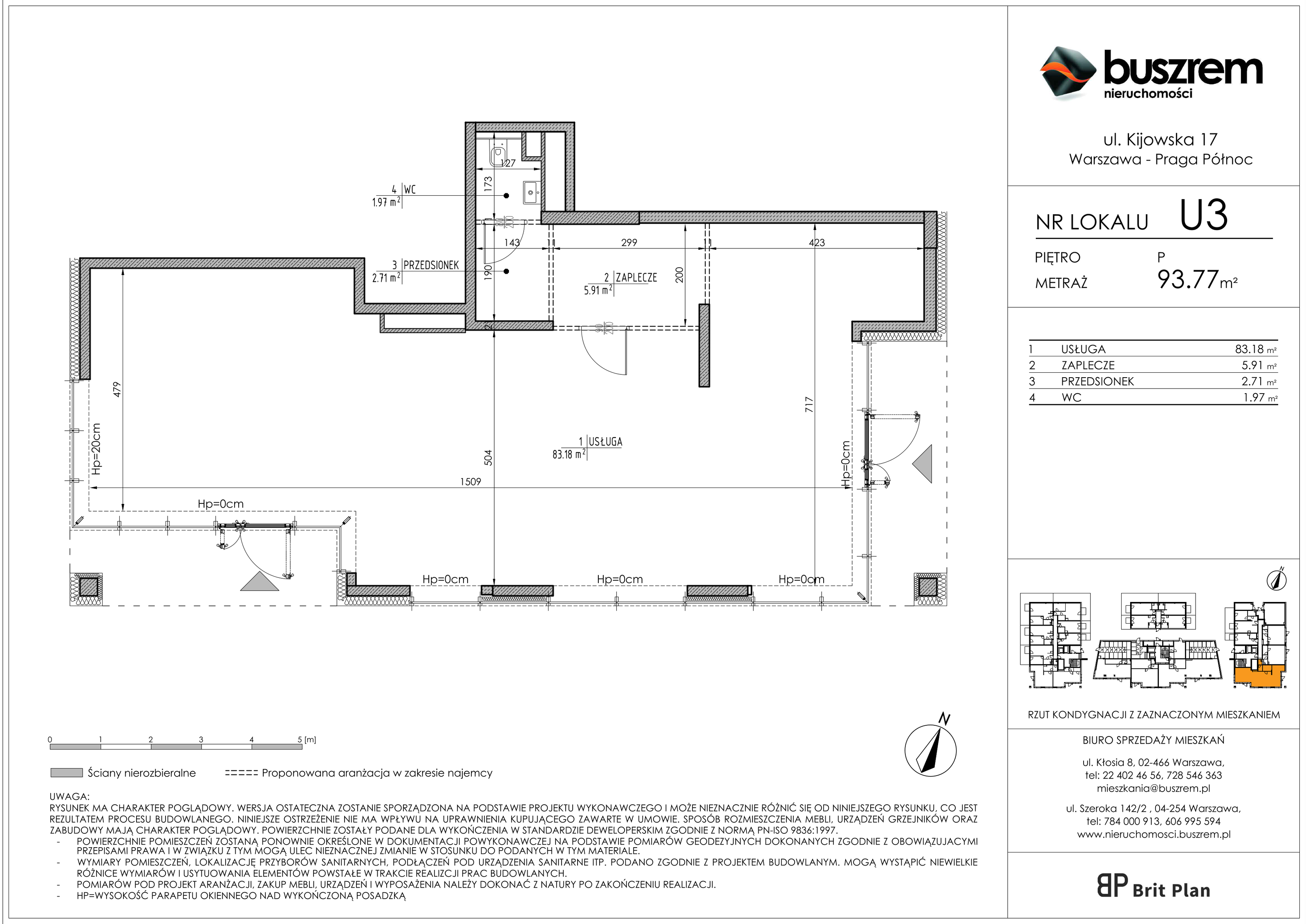 Lokal użytkowy 93,77 m², oferta nr U3, Osiedle Kijowska 17 - lokale użytkowe, Warszawa, Praga Północ, Szmulki, ul. Kijowska 17-idx