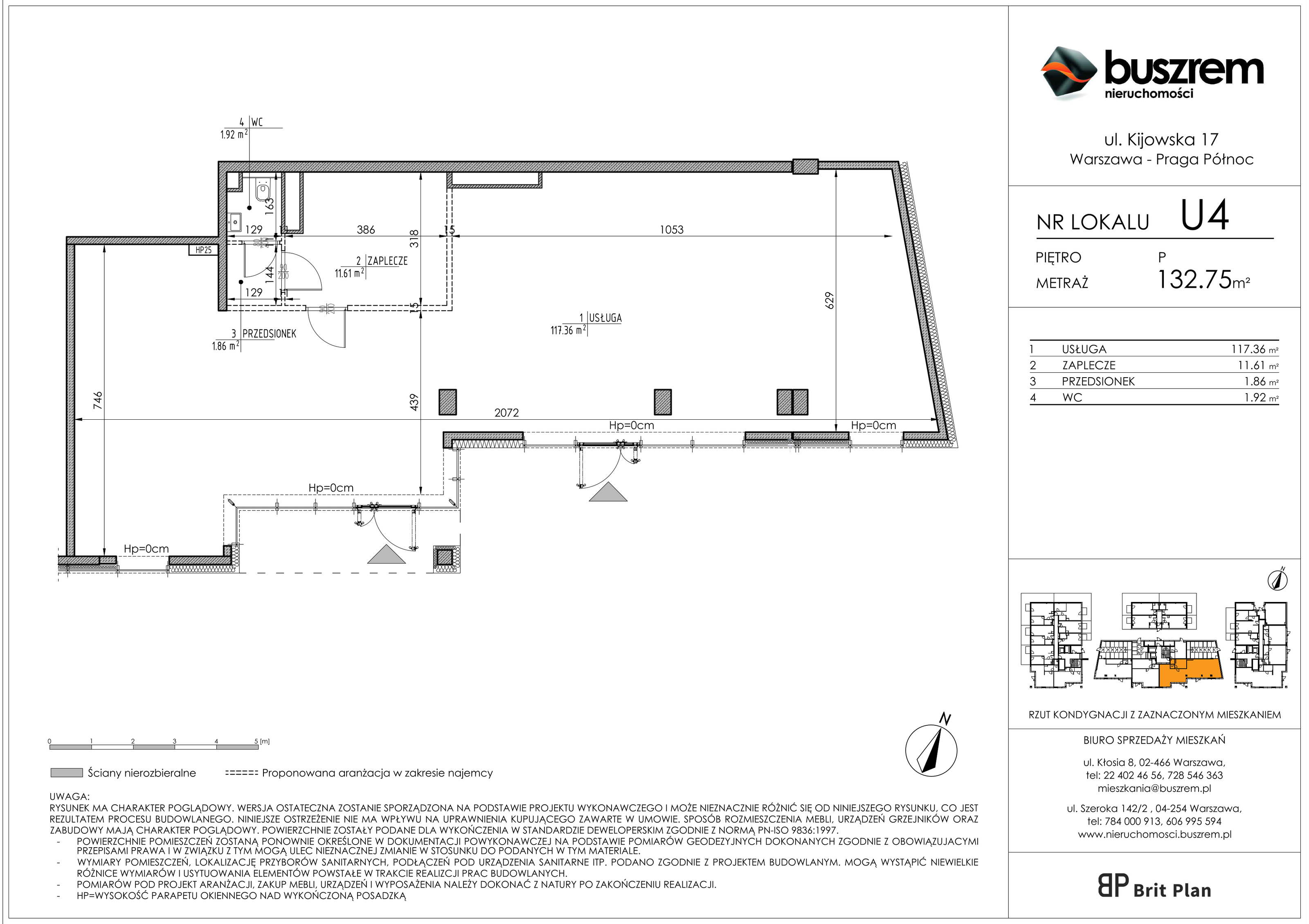 Lokal użytkowy 132,75 m², oferta nr U4, Osiedle Kijowska 17 - lokale użytkowe, Warszawa, Praga Północ, Szmulki, ul. Kijowska 17-idx