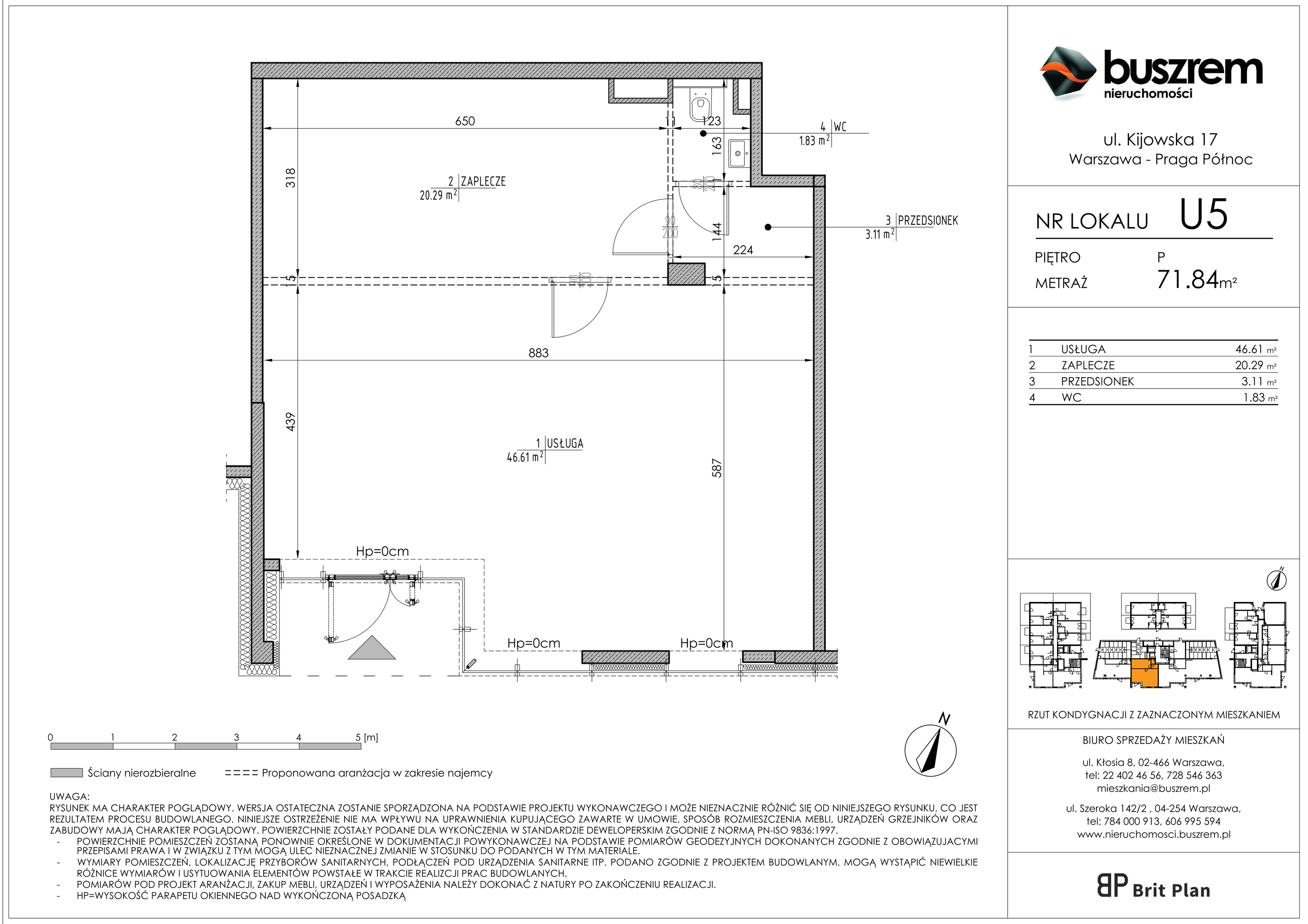 Lokal użytkowy 71,84 m², oferta nr U5, Osiedle Kijowska 17 - lokale użytkowe, Warszawa, Praga Północ, Szmulki, ul. Kijowska 17-idx