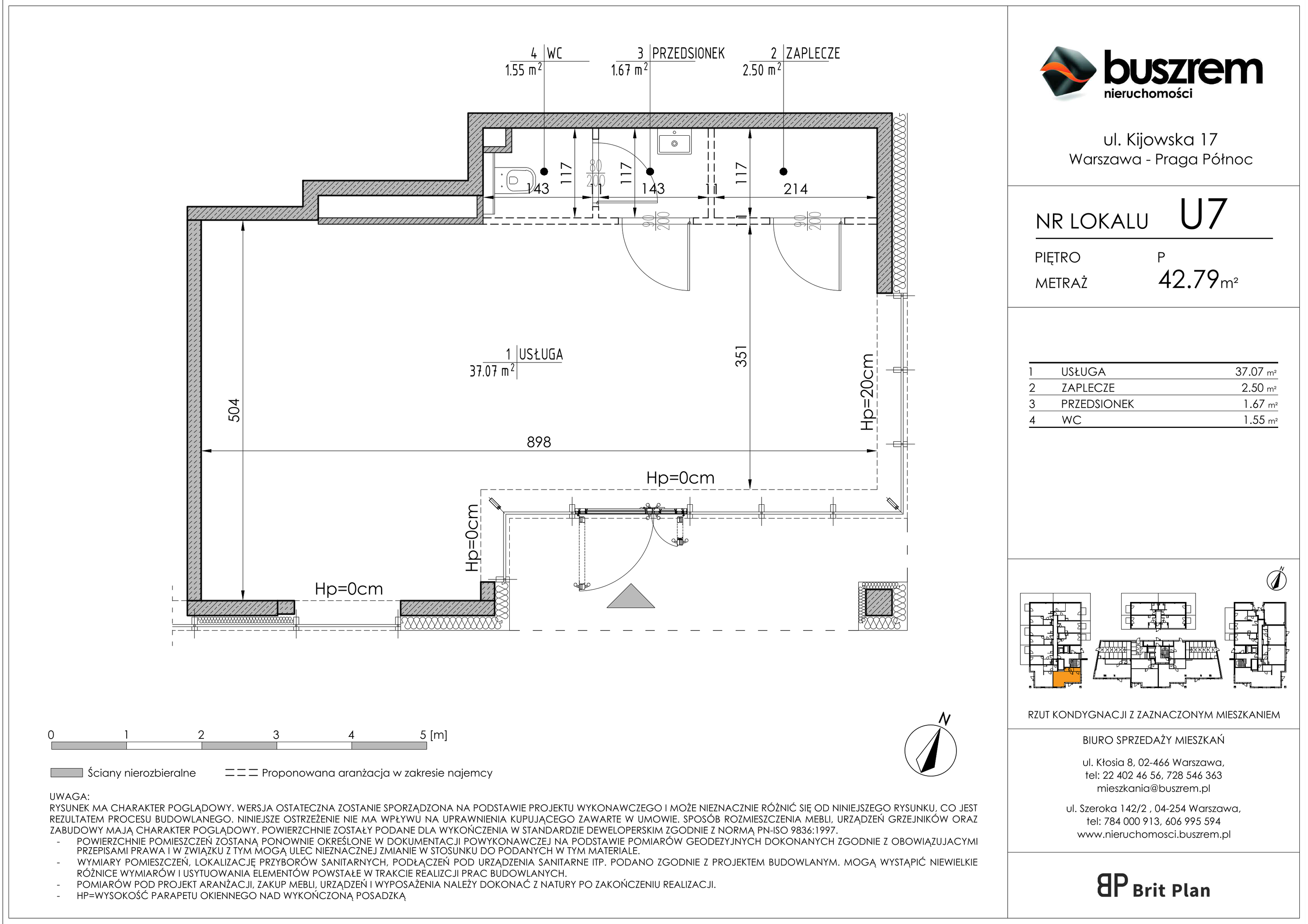 Lokal użytkowy 42,79 m², oferta nr U7, Osiedle Kijowska 17 - lokale użytkowe, Warszawa, Praga Północ, Szmulki, ul. Kijowska 17-idx