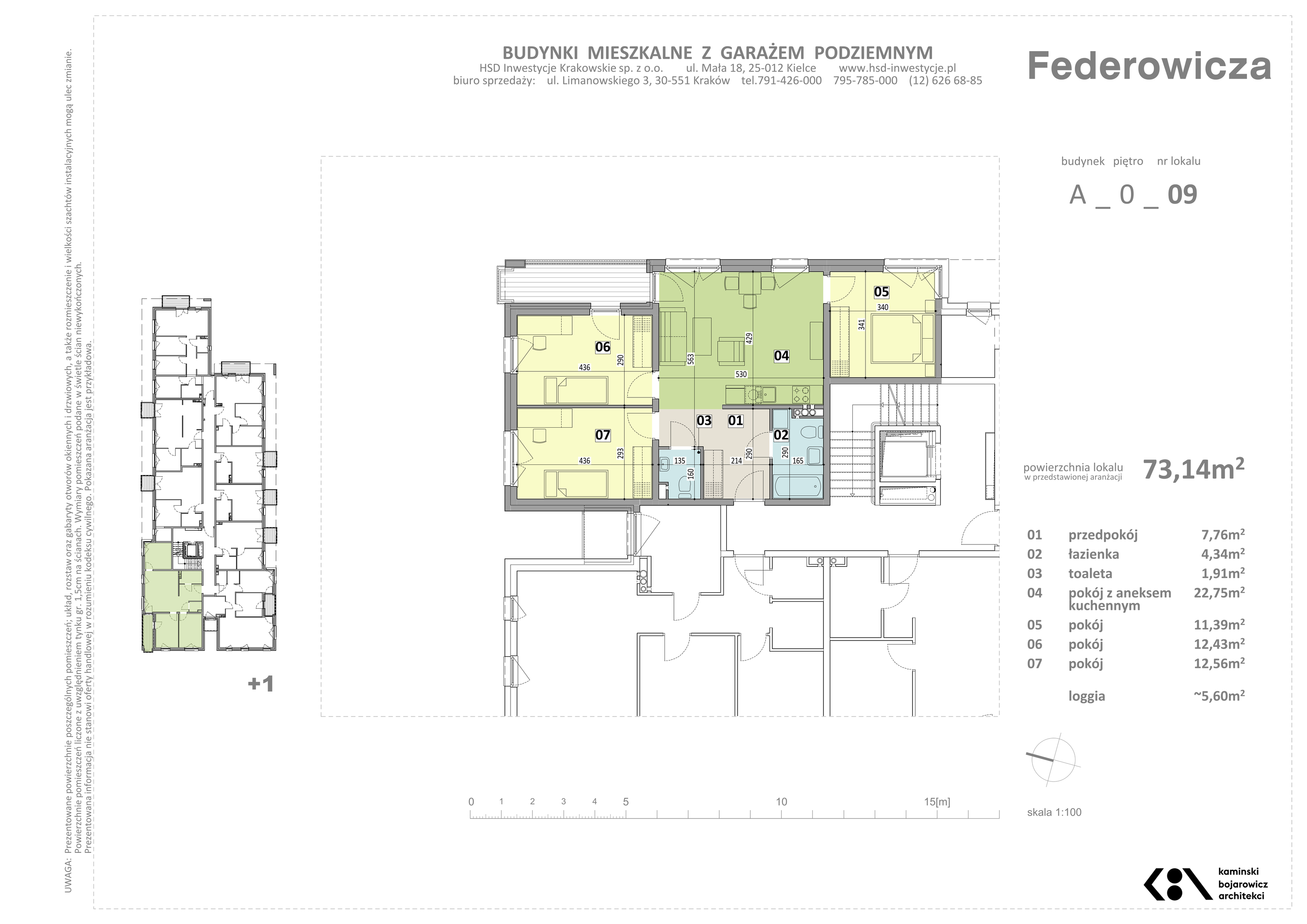 Mieszkanie 73,14 m², piętro 1, oferta nr A/9, Federowicza – Ruczaj Park, Kraków, Dębniki, Skotniki, ul. Federowicza-idx