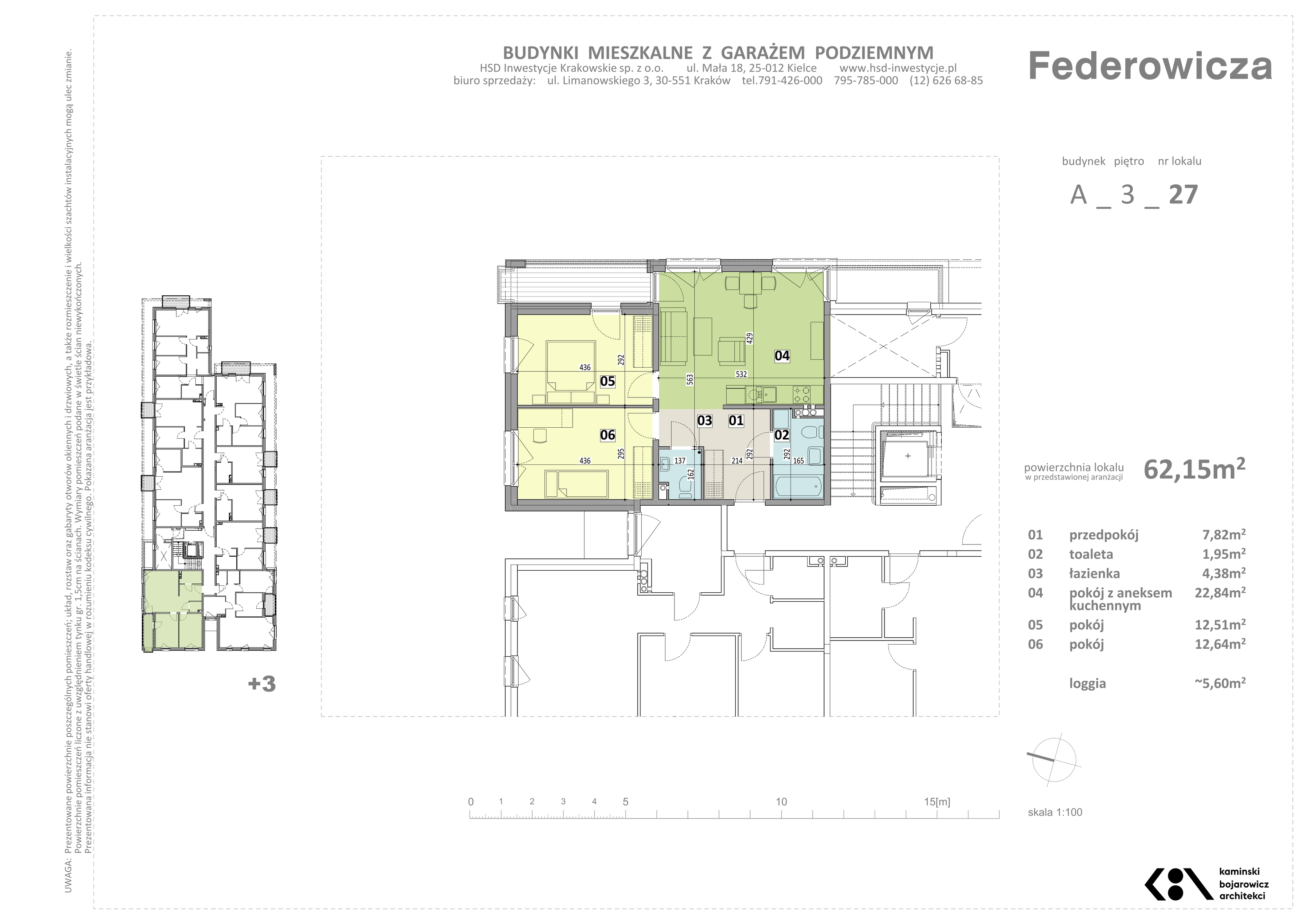 Mieszkanie 62,15 m², piętro 3, oferta nr A/27, Federowicza – Ruczaj Park, Kraków, Dębniki, Skotniki, ul. Federowicza-idx