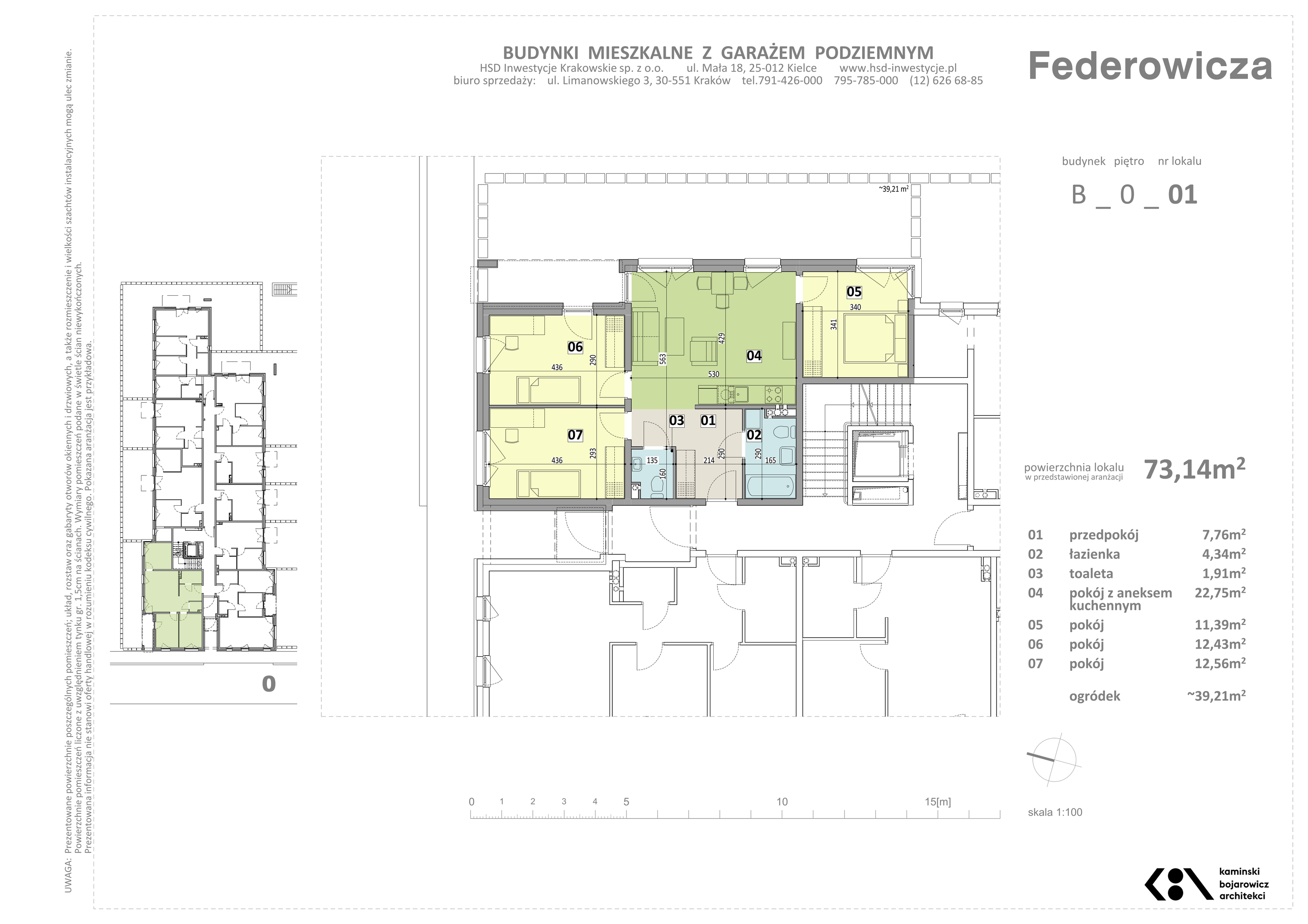 Mieszkanie 73,14 m², parter, oferta nr B/1, Federowicza – Ruczaj Park, Kraków, Dębniki, Skotniki, ul. Federowicza-idx