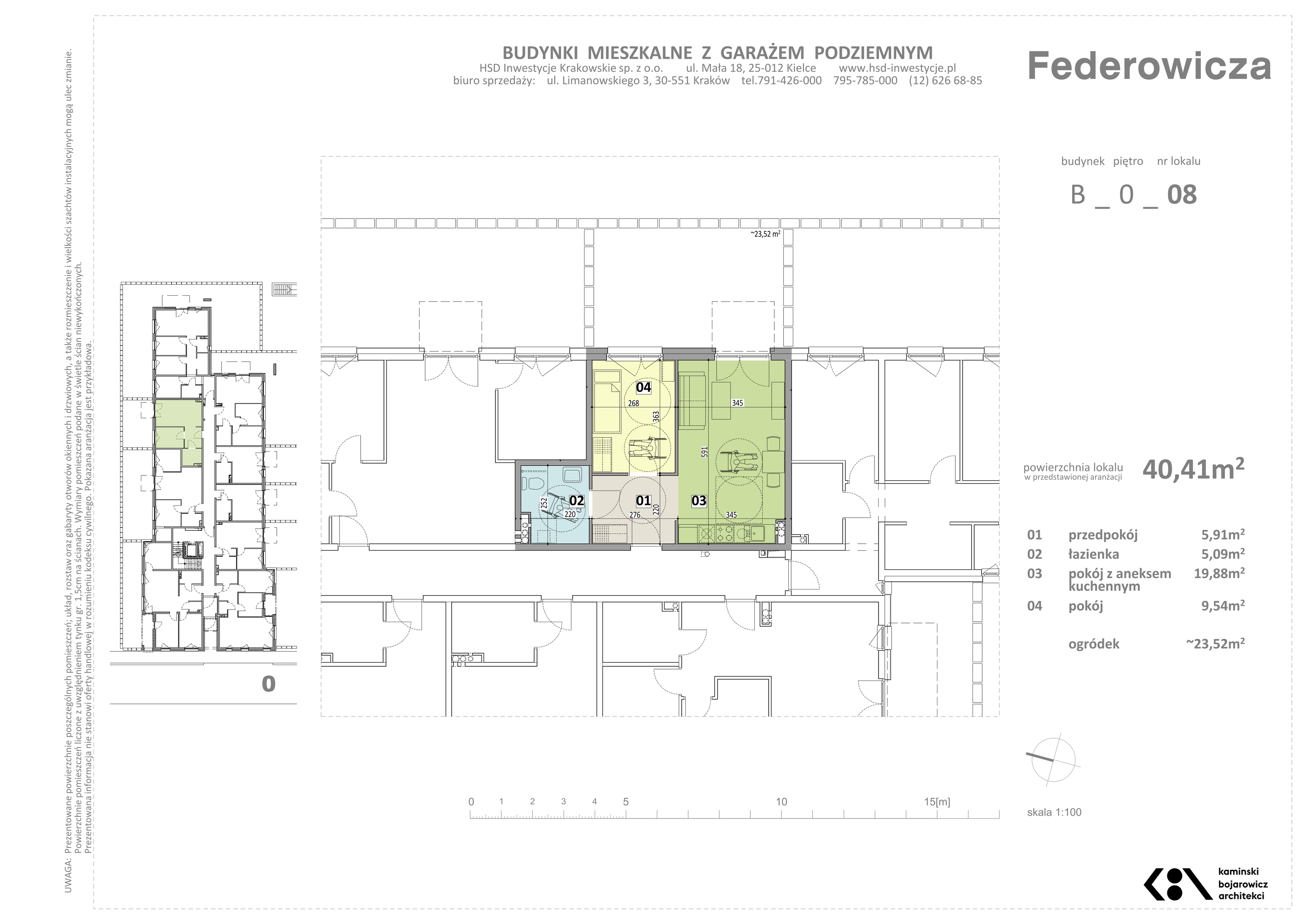 Mieszkanie 40,41 m², parter, oferta nr B/8, Federowicza – Ruczaj Park, Kraków, Dębniki, Skotniki, ul. Federowicza-idx