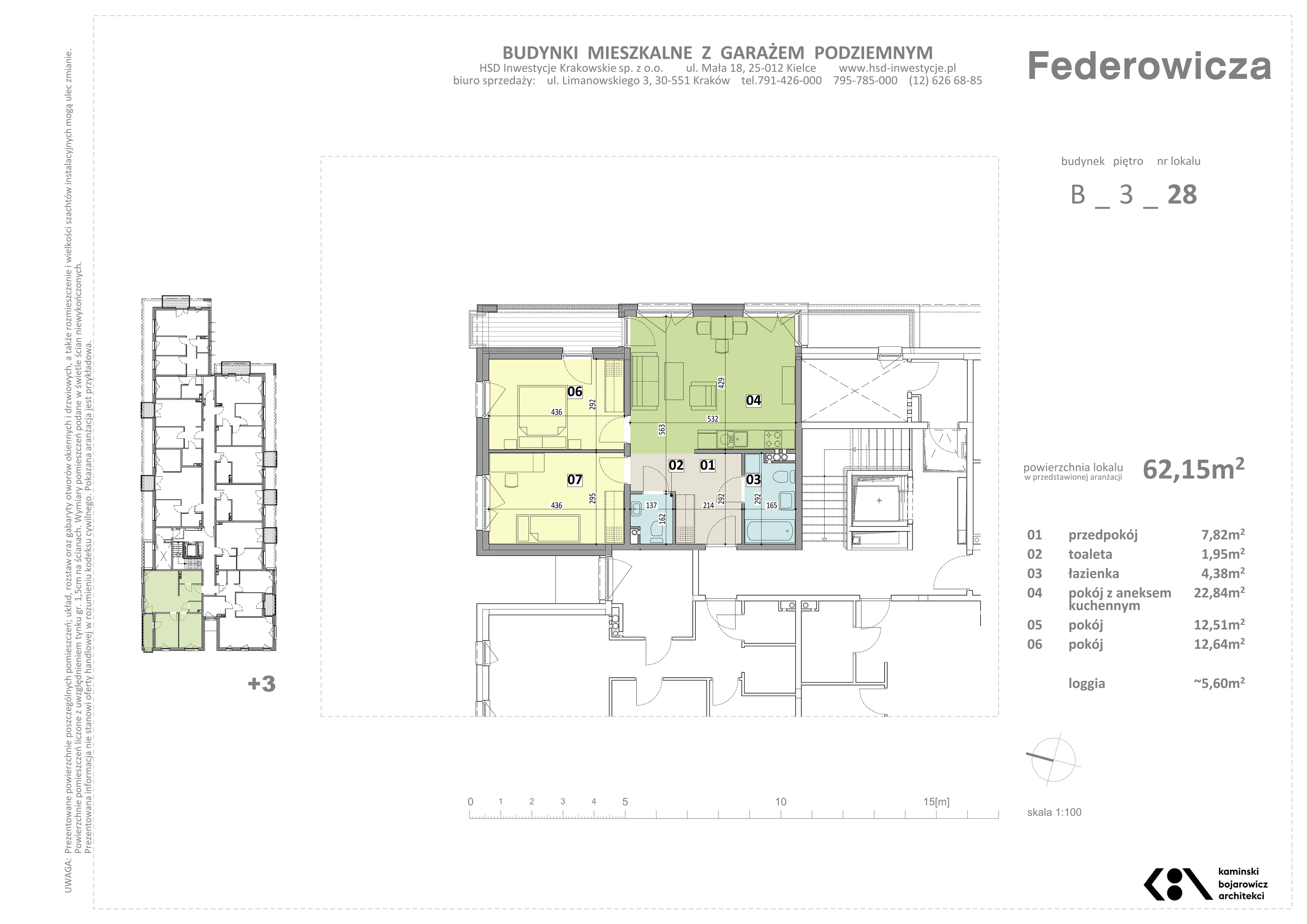 Mieszkanie 62,15 m², piętro 3, oferta nr B/28, Federowicza – Ruczaj Park, Kraków, Dębniki, Skotniki, ul. Federowicza-idx