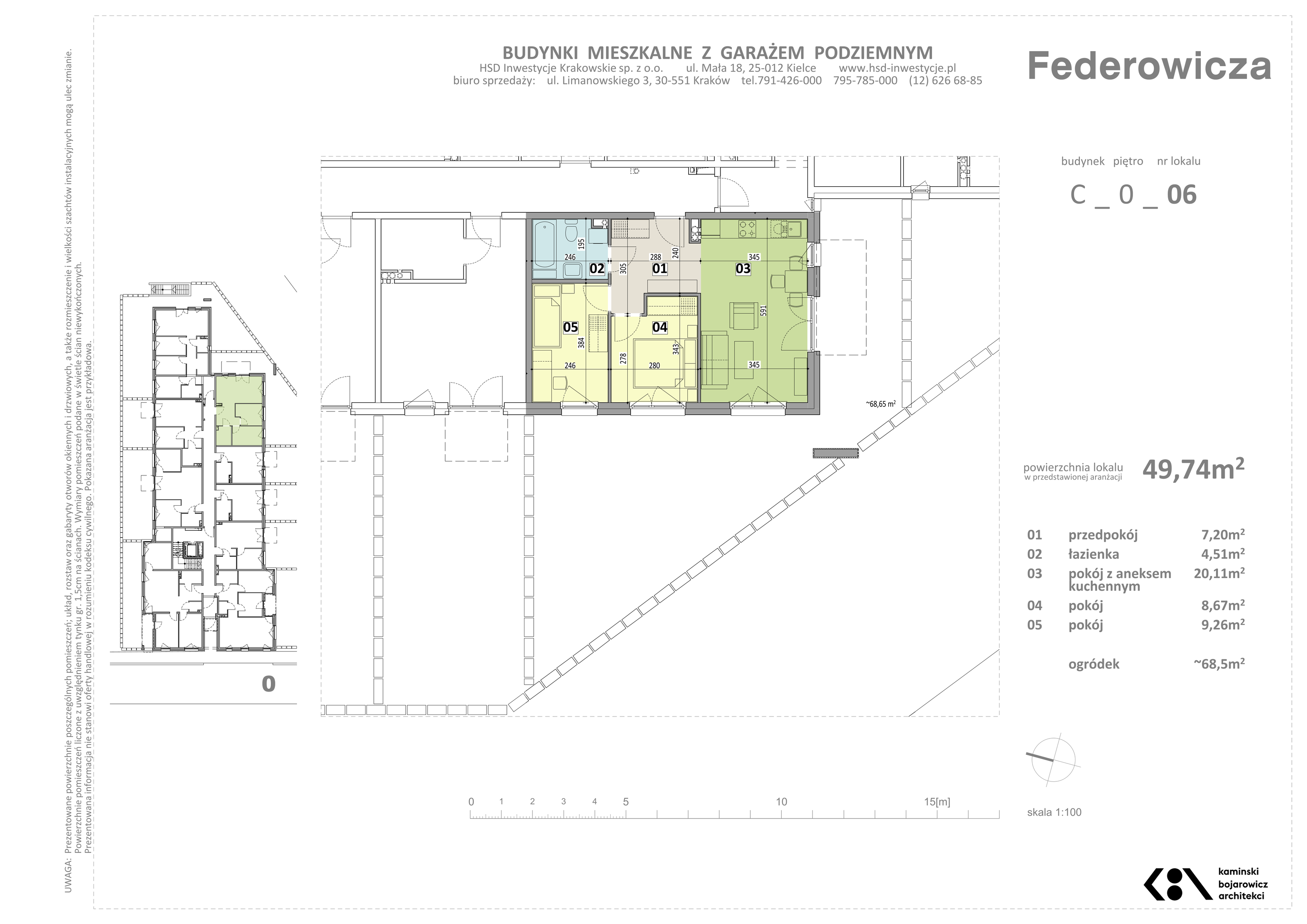 Mieszkanie 49,74 m², parter, oferta nr C/6, Federowicza – Ruczaj Park, Kraków, Dębniki, Skotniki, ul. Federowicza-idx