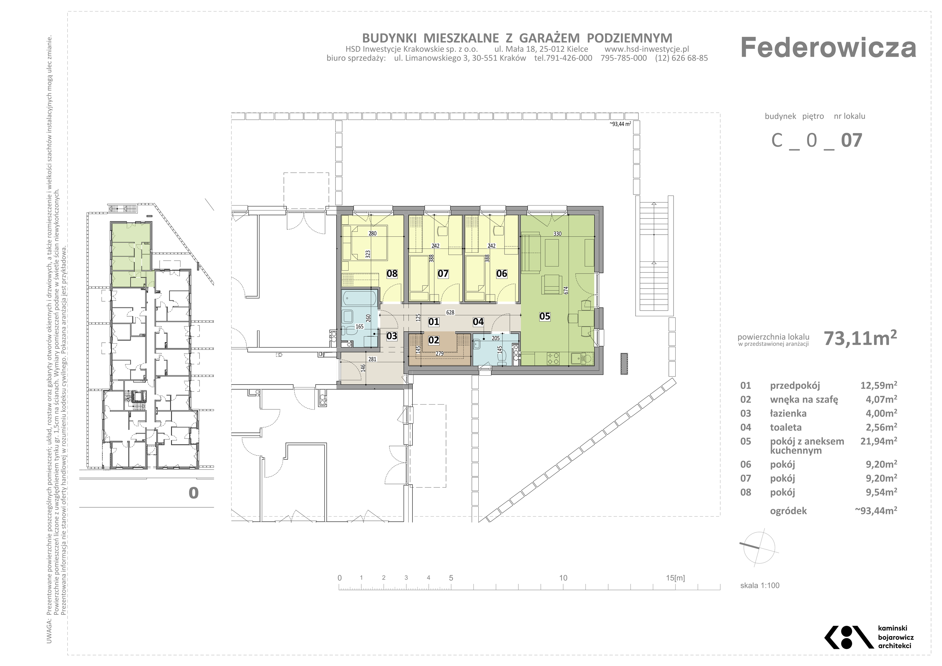 Mieszkanie 73,11 m², parter, oferta nr C/7, Federowicza – Ruczaj Park, Kraków, Dębniki, Skotniki, ul. Federowicza-idx