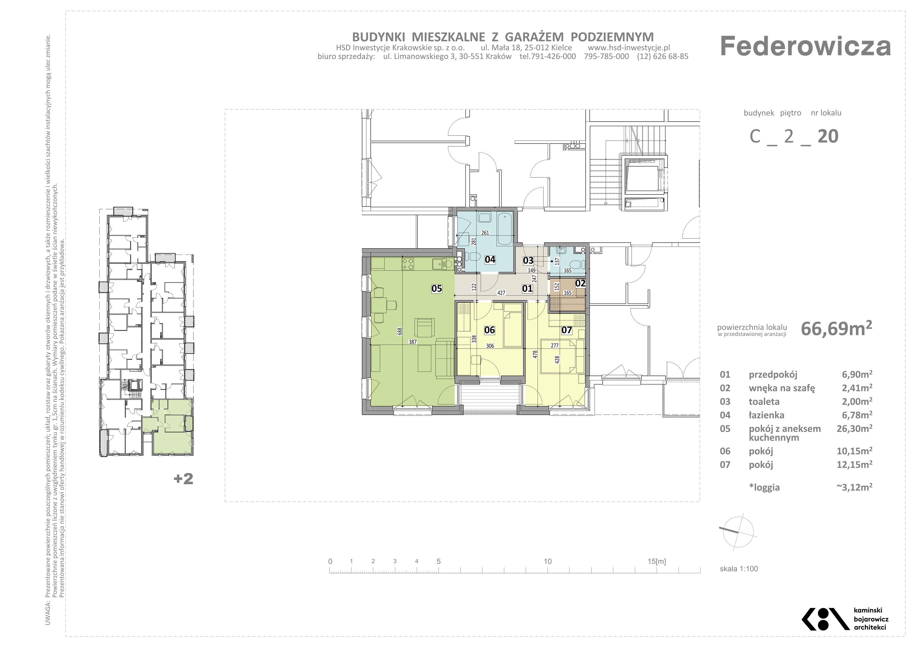 Mieszkanie 66,69 m², piętro 2, oferta nr C/20, Federowicza – Ruczaj Park, Kraków, Dębniki, Skotniki, ul. Federowicza-idx