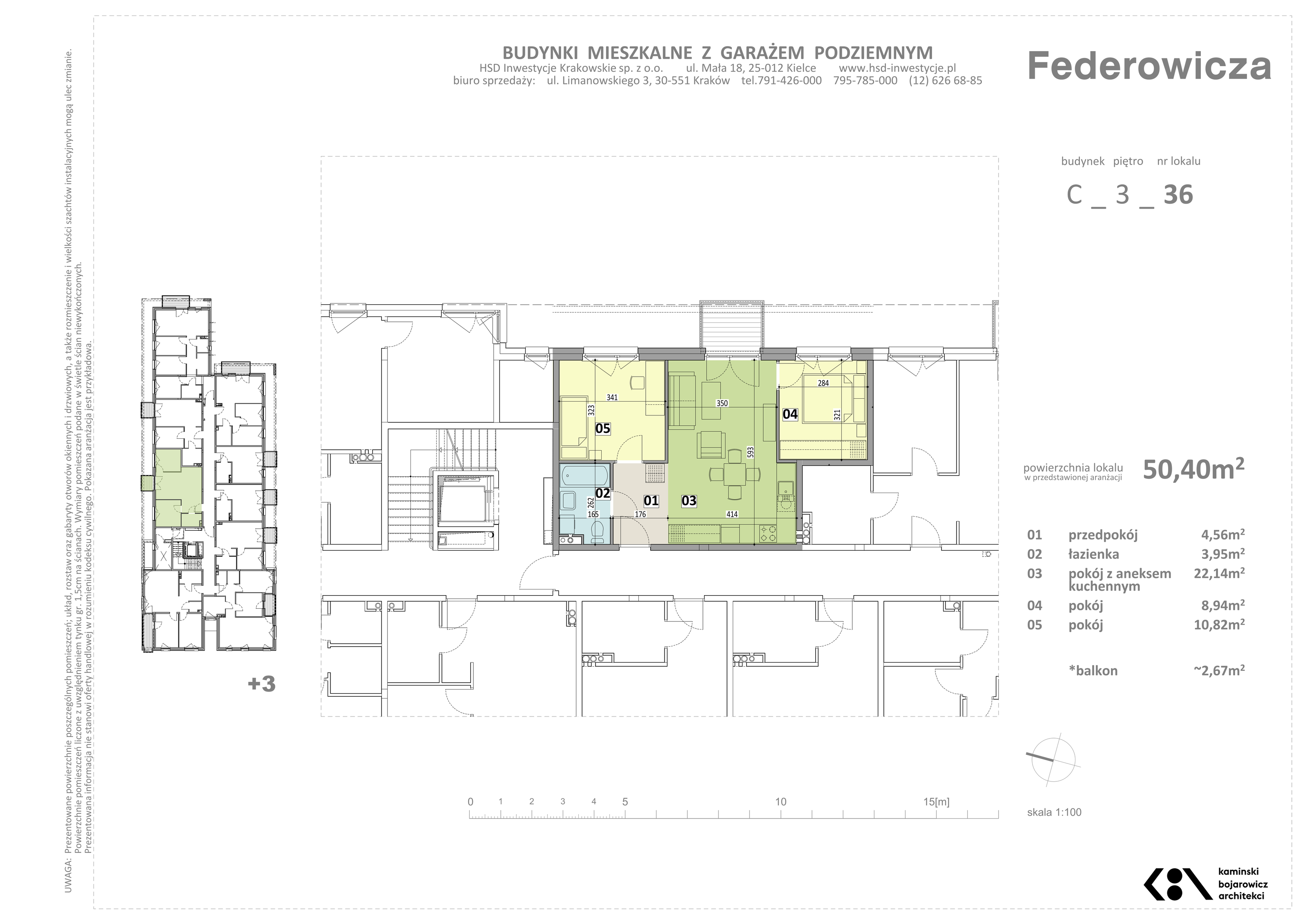 Mieszkanie 50,40 m², piętro 3, oferta nr C/36, Federowicza – Ruczaj Park, Kraków, Dębniki, Skotniki, ul. Federowicza-idx