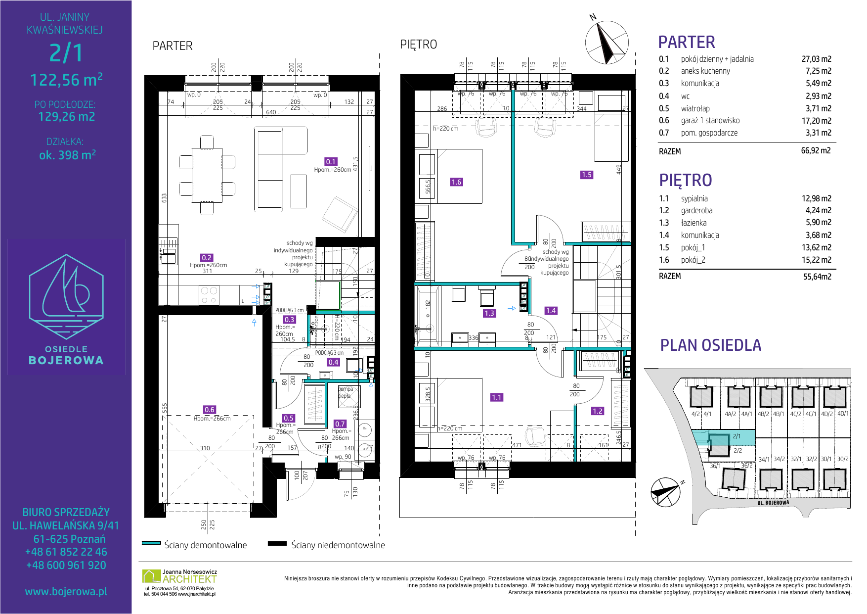 Dom 122,52 m², oferta nr 2/1., Osiedle Bojerowa, Poznań, Kiekrz, ul. Bojerowa-idx