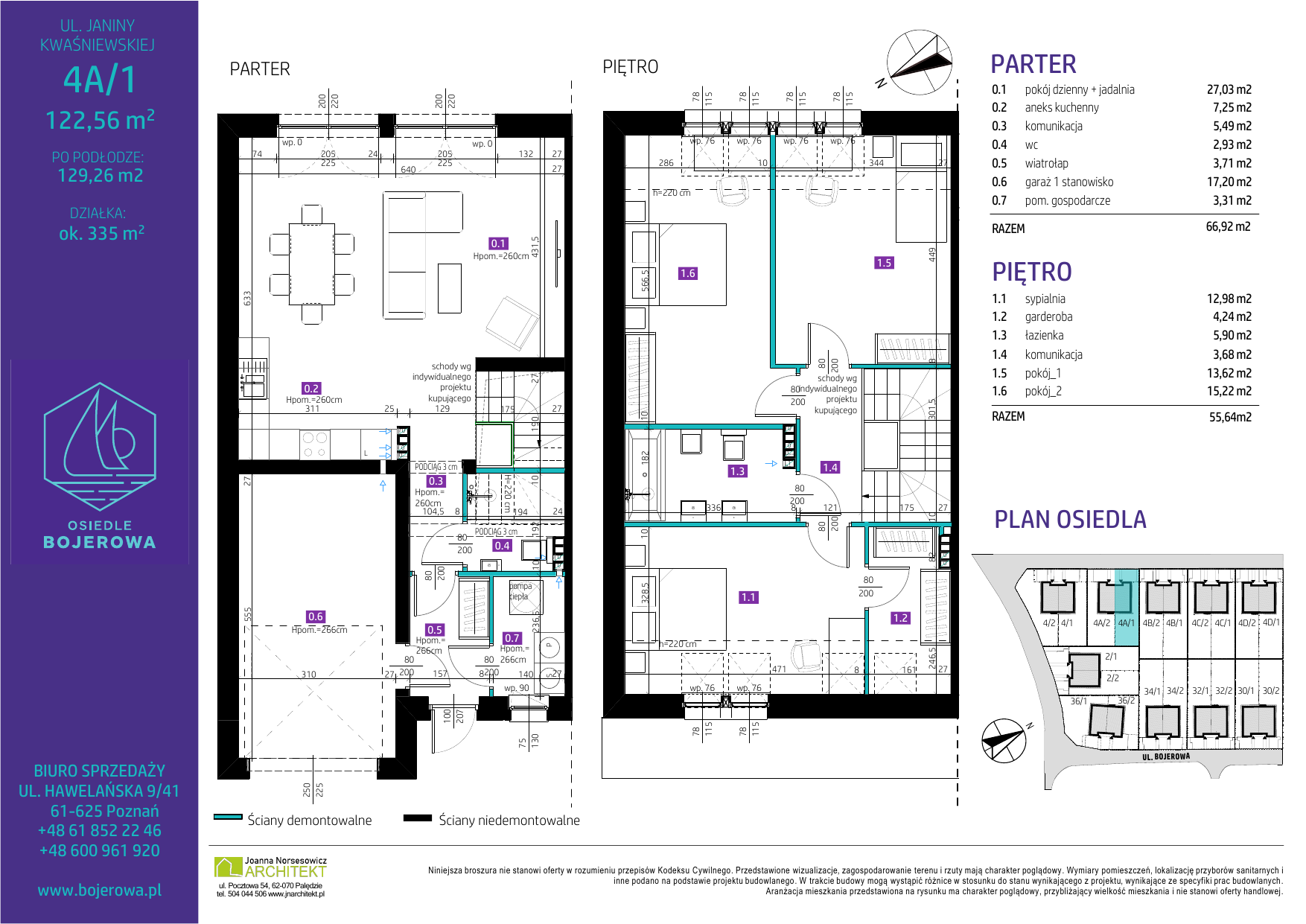 Dom 122,52 m², oferta nr 4A/1, Osiedle Bojerowa, Poznań, Kiekrz, ul. Bojerowa-idx