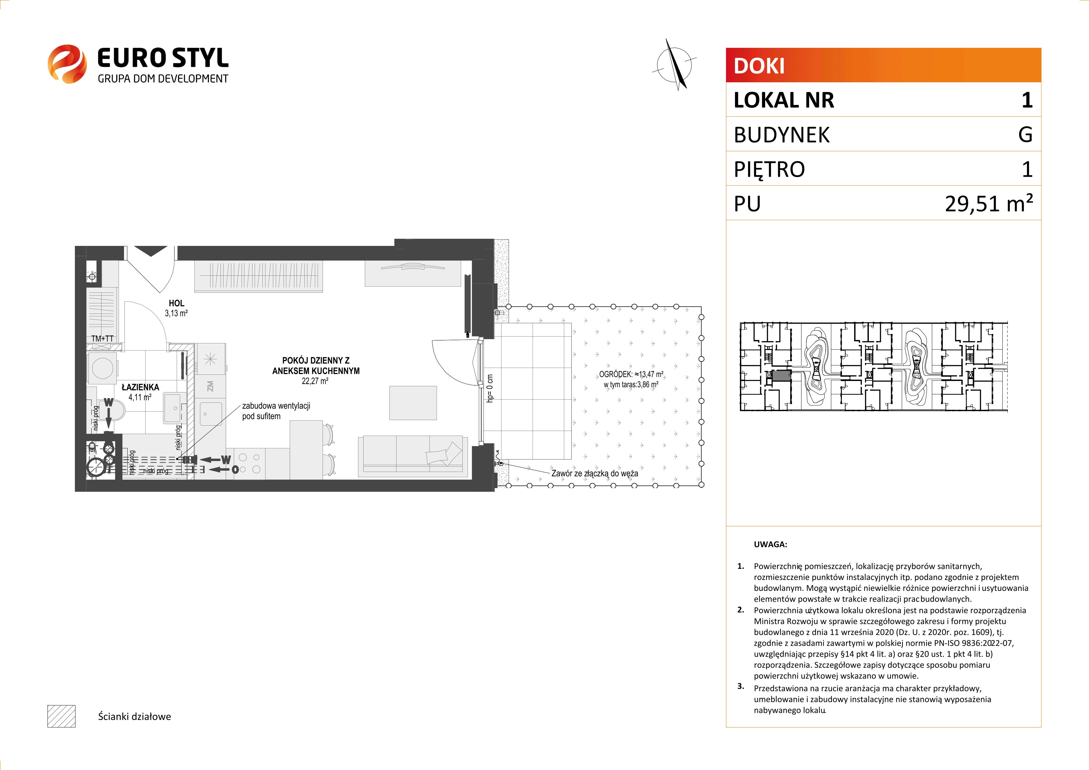 Mieszkanie 29,51 m², piętro 1, oferta nr G/1, DOKI Living - etap II, Gdańsk, Śródmieście, ul. Aleja Doki-idx