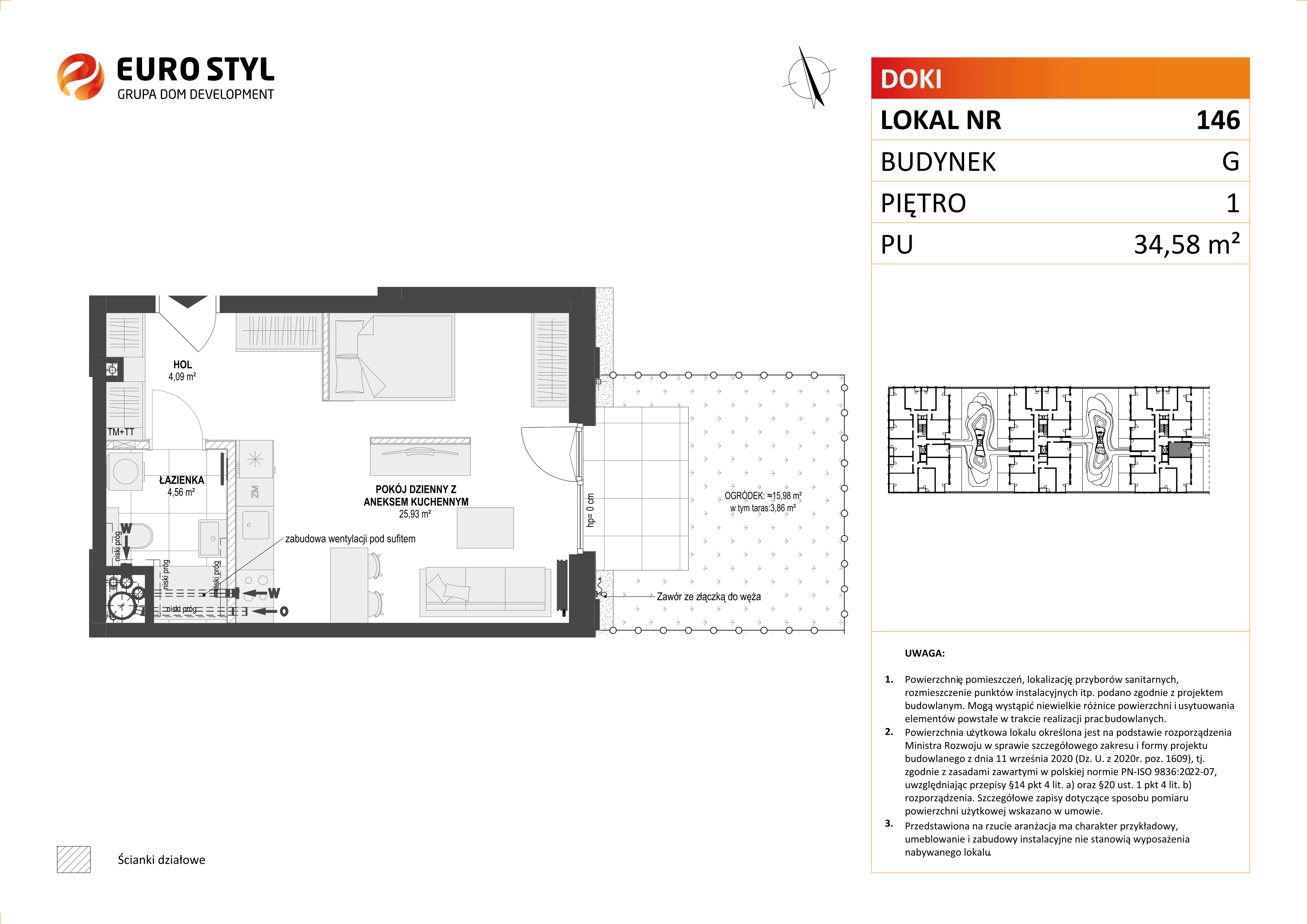 Mieszkanie 34,58 m², piętro 1, oferta nr G/146, DOKI Living - etap II, Gdańsk, Śródmieście, ul. Aleja Doki-idx