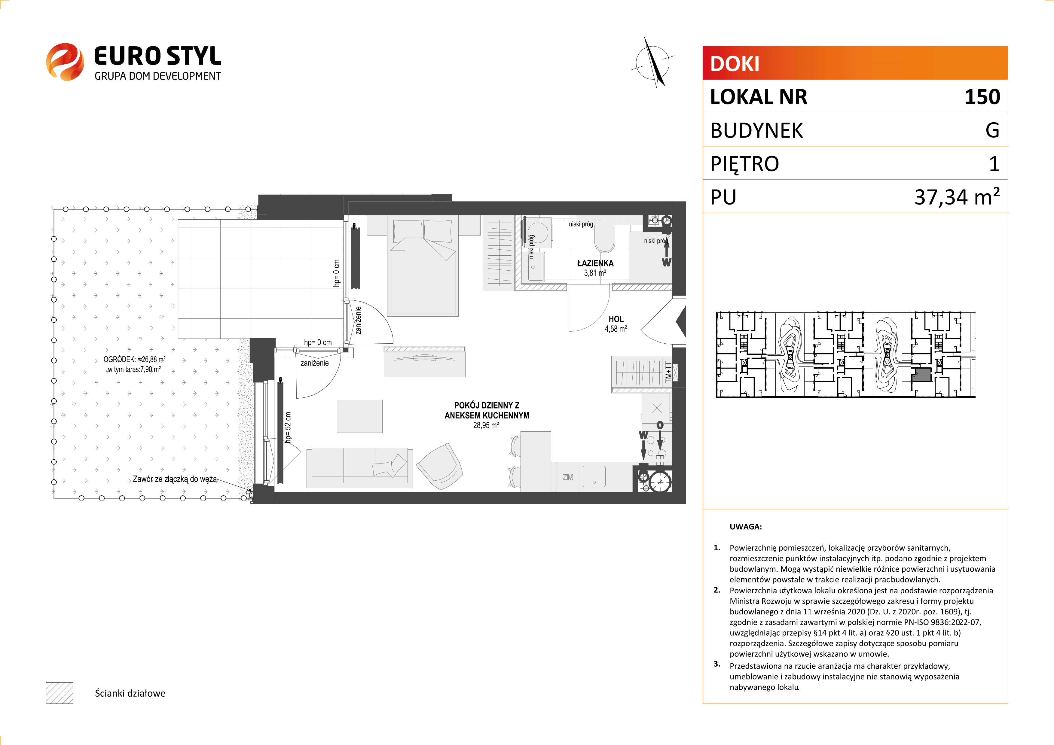 Mieszkanie 37,34 m², piętro 1, oferta nr G/150, DOKI Living - etap II, Gdańsk, Śródmieście, ul. Aleja Doki-idx