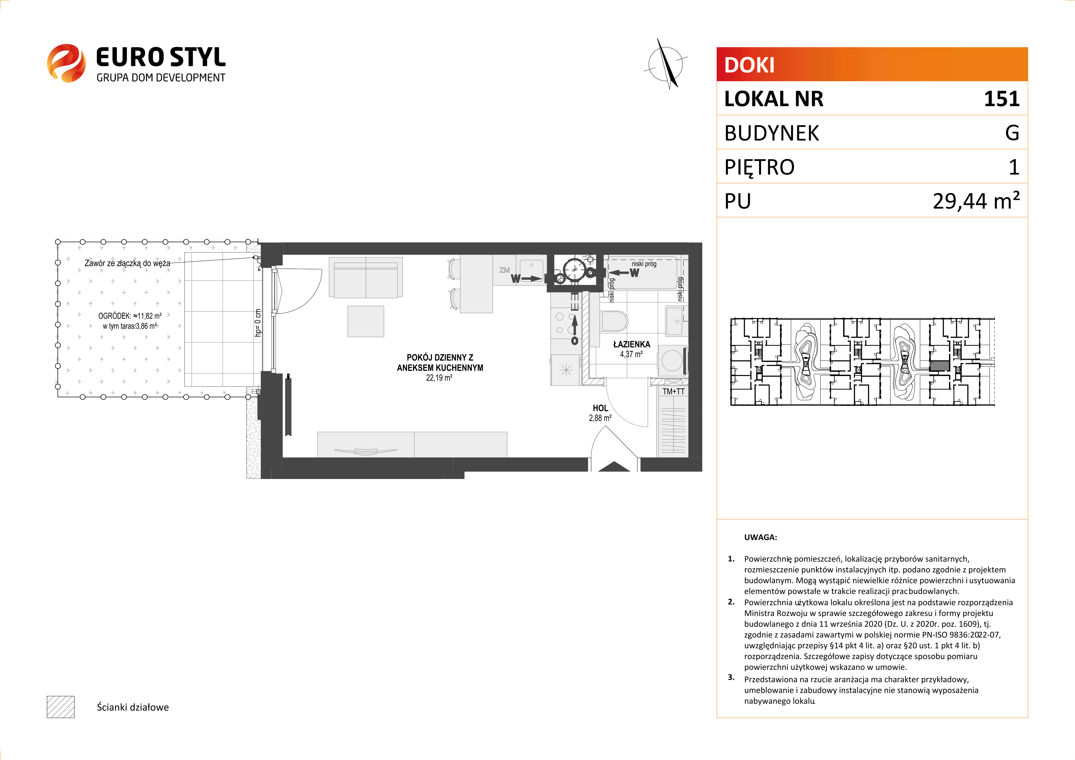 Mieszkanie 29,44 m², piętro 1, oferta nr G/151, DOKI Living - etap II, Gdańsk, Śródmieście, ul. Aleja Doki-idx