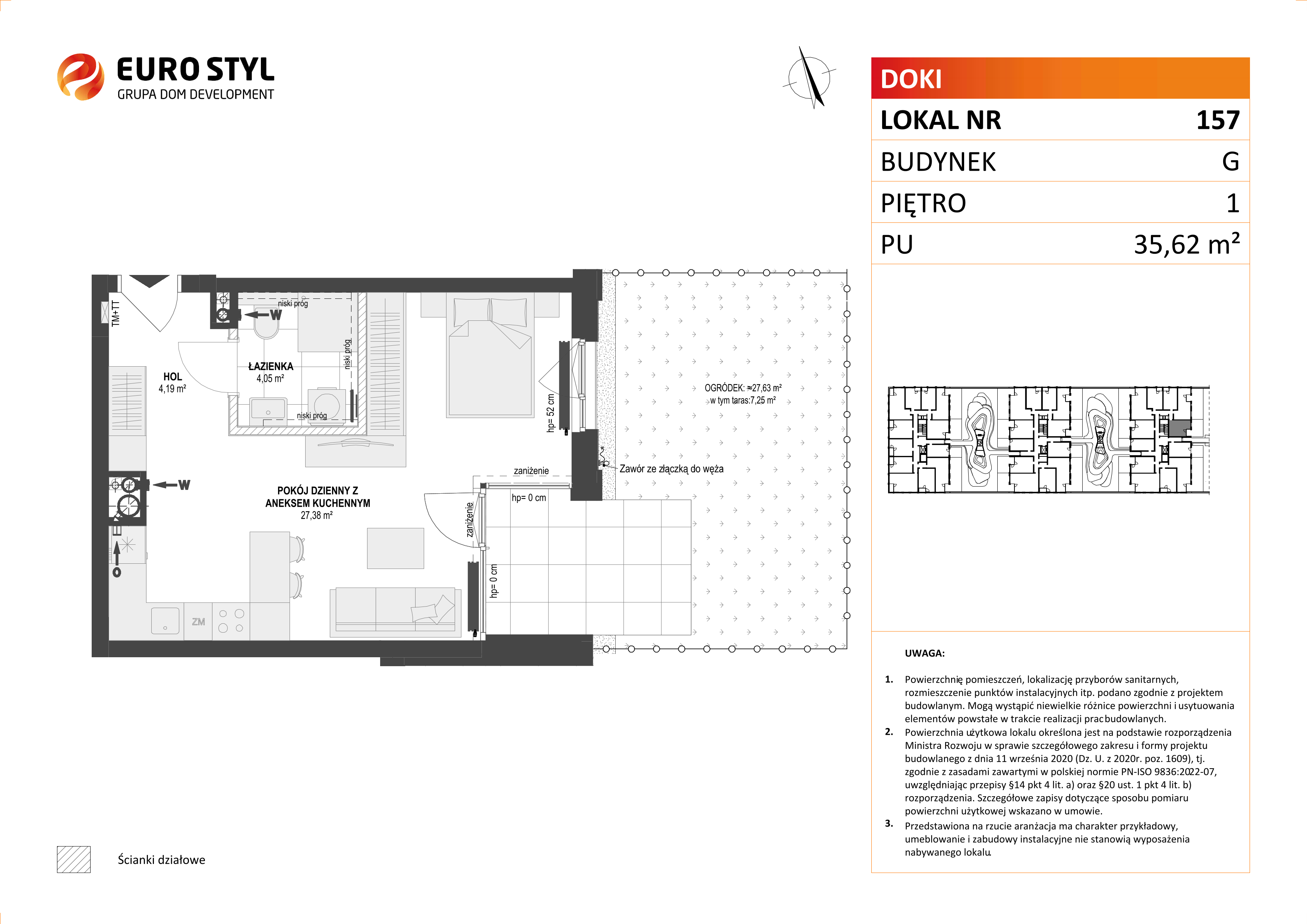 Mieszkanie 35,62 m², piętro 1, oferta nr G/157, DOKI Living - etap II, Gdańsk, Śródmieście, ul. Aleja Doki-idx