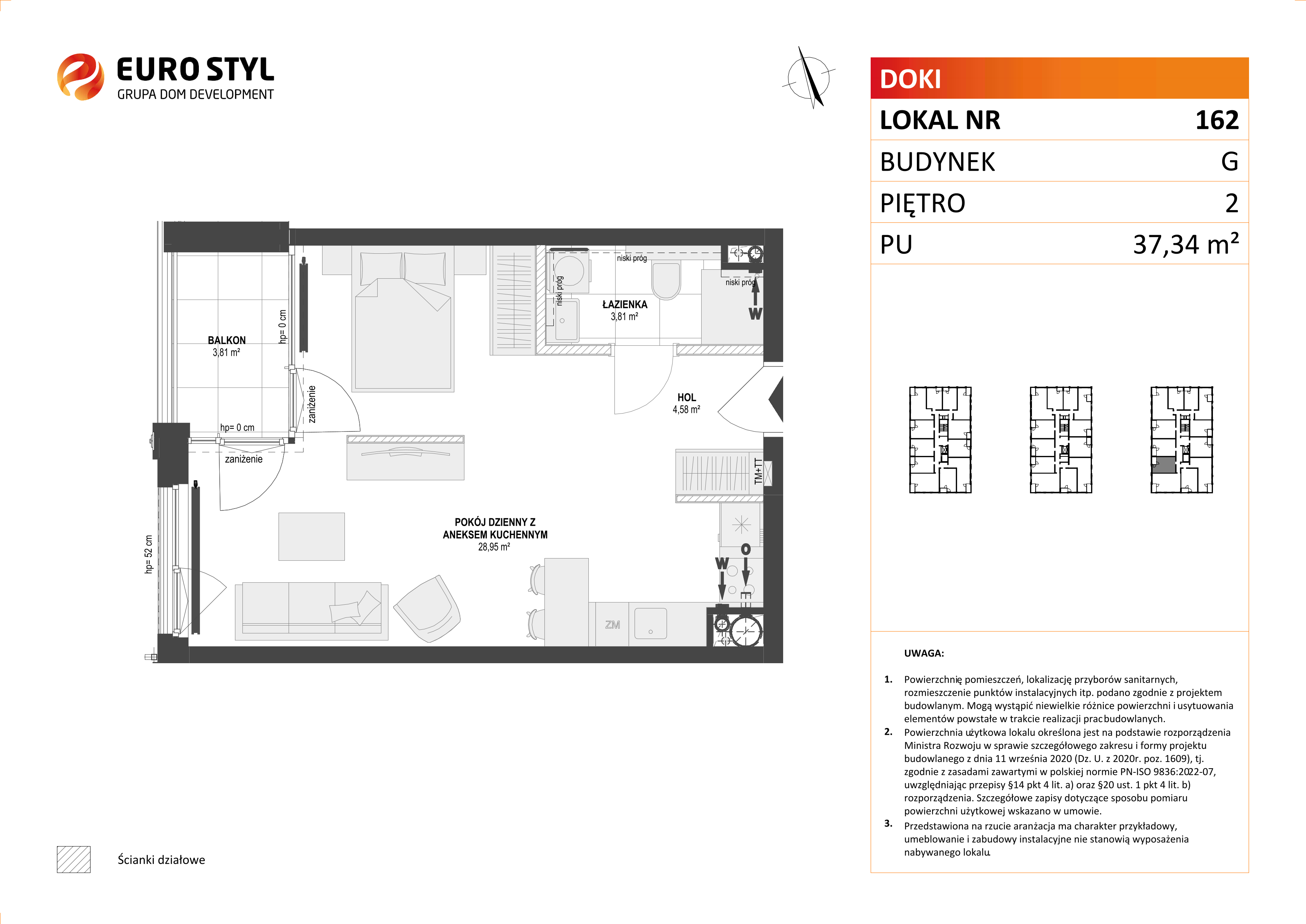 Mieszkanie 37,34 m², piętro 2, oferta nr G/162, DOKI Living - etap II, Gdańsk, Śródmieście, ul. Aleja Doki-idx