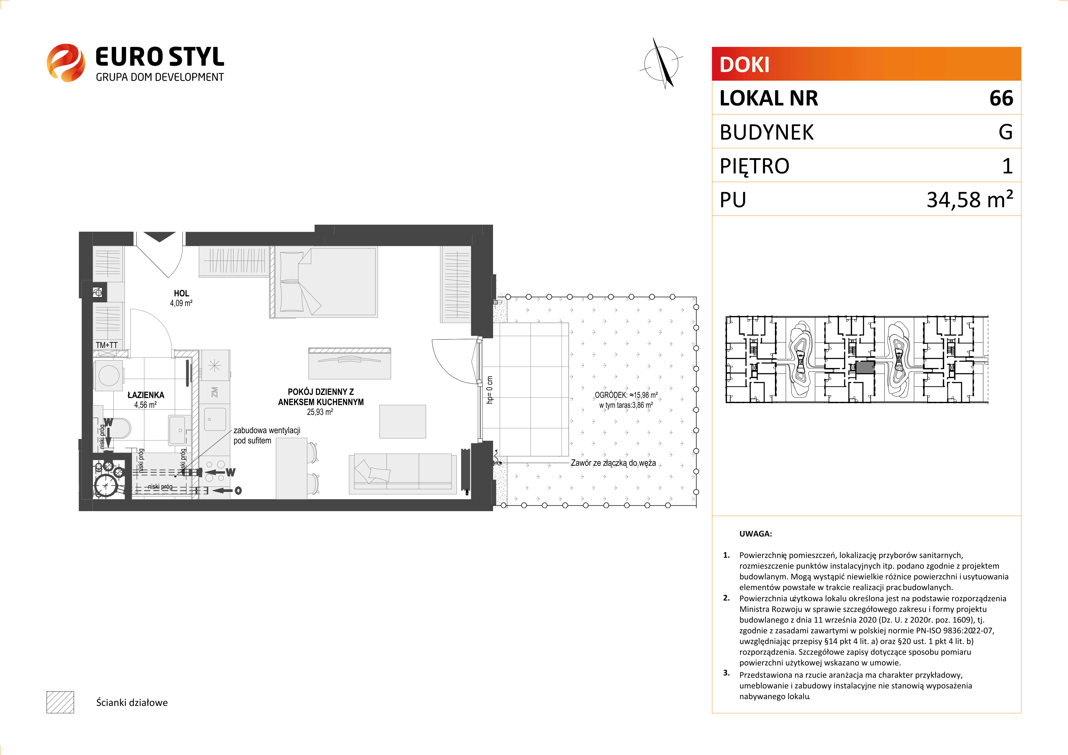 Mieszkanie 34,58 m², piętro 1, oferta nr G/66, DOKI Living - etap II, Gdańsk, Śródmieście, ul. Aleja Doki-idx