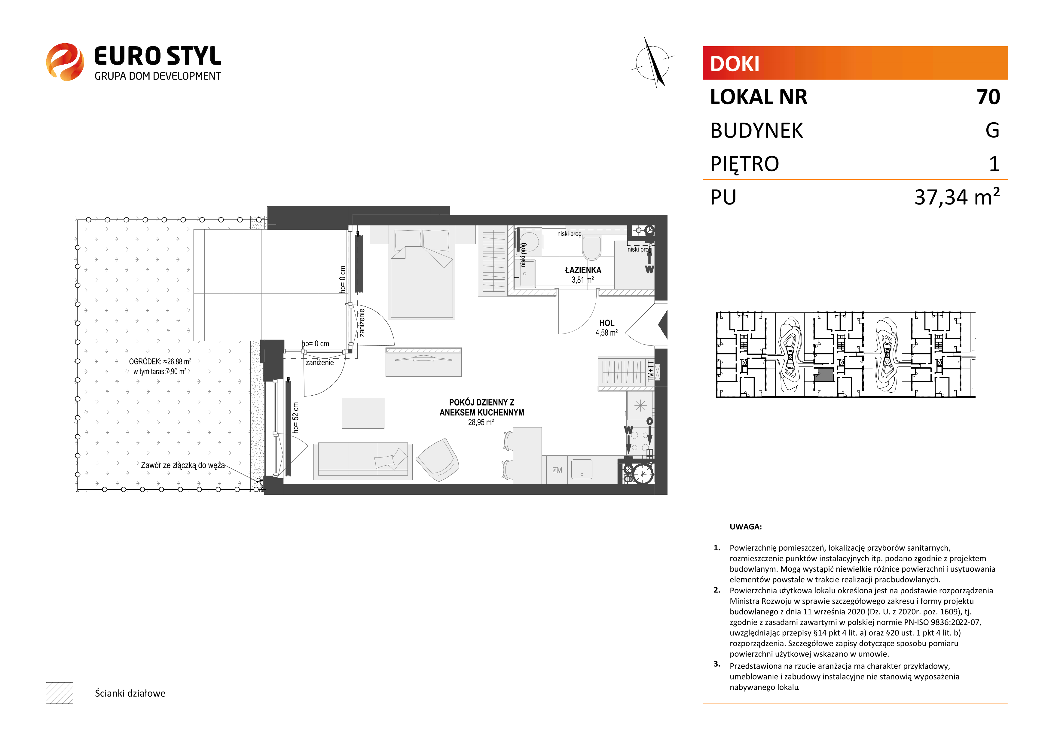 Mieszkanie 37,34 m², piętro 1, oferta nr G/70, DOKI Living - etap II, Gdańsk, Śródmieście, ul. Aleja Doki-idx