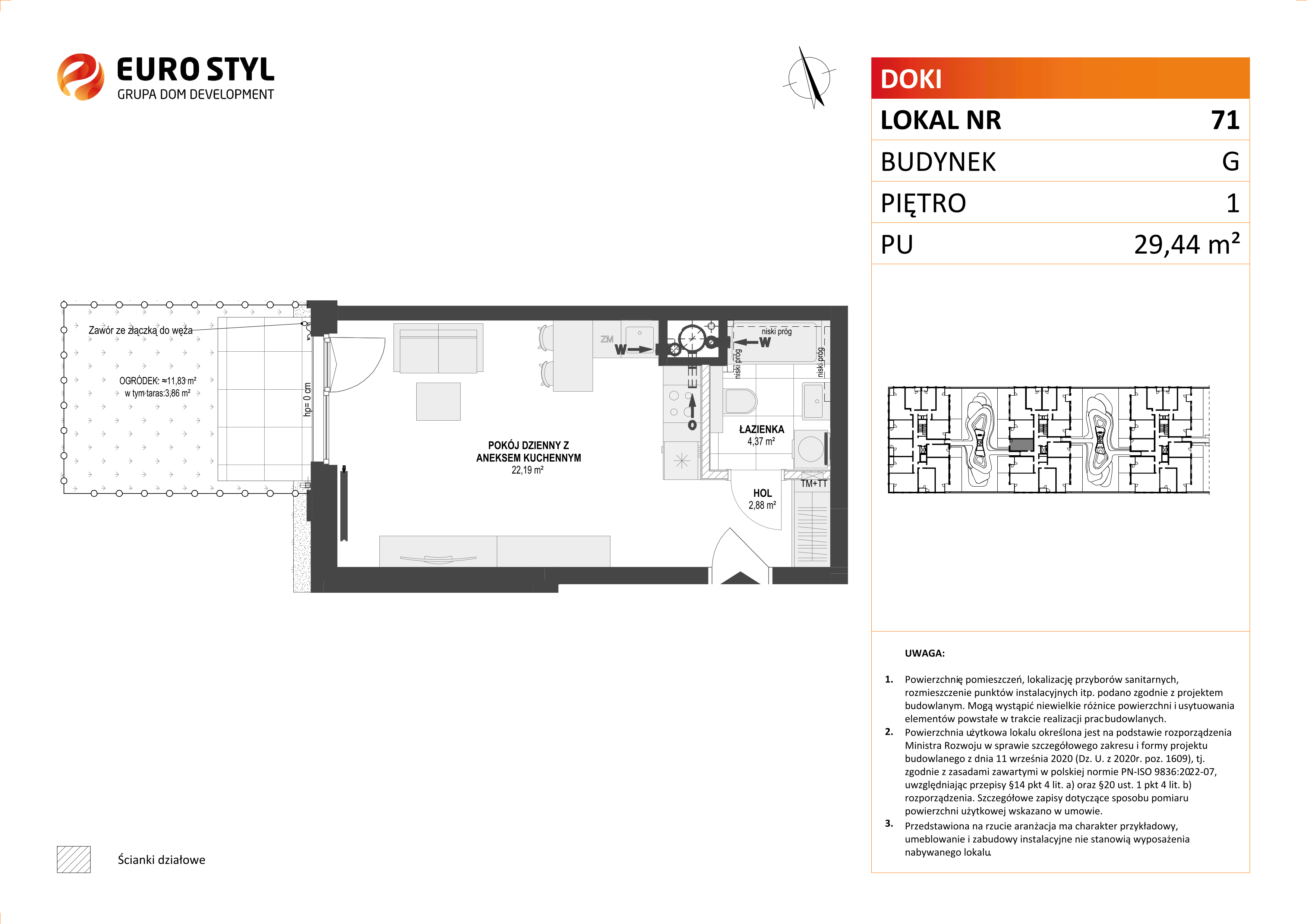 Mieszkanie 29,44 m², piętro 1, oferta nr G/71, DOKI Living - etap II, Gdańsk, Śródmieście, ul. Aleja Doki-idx