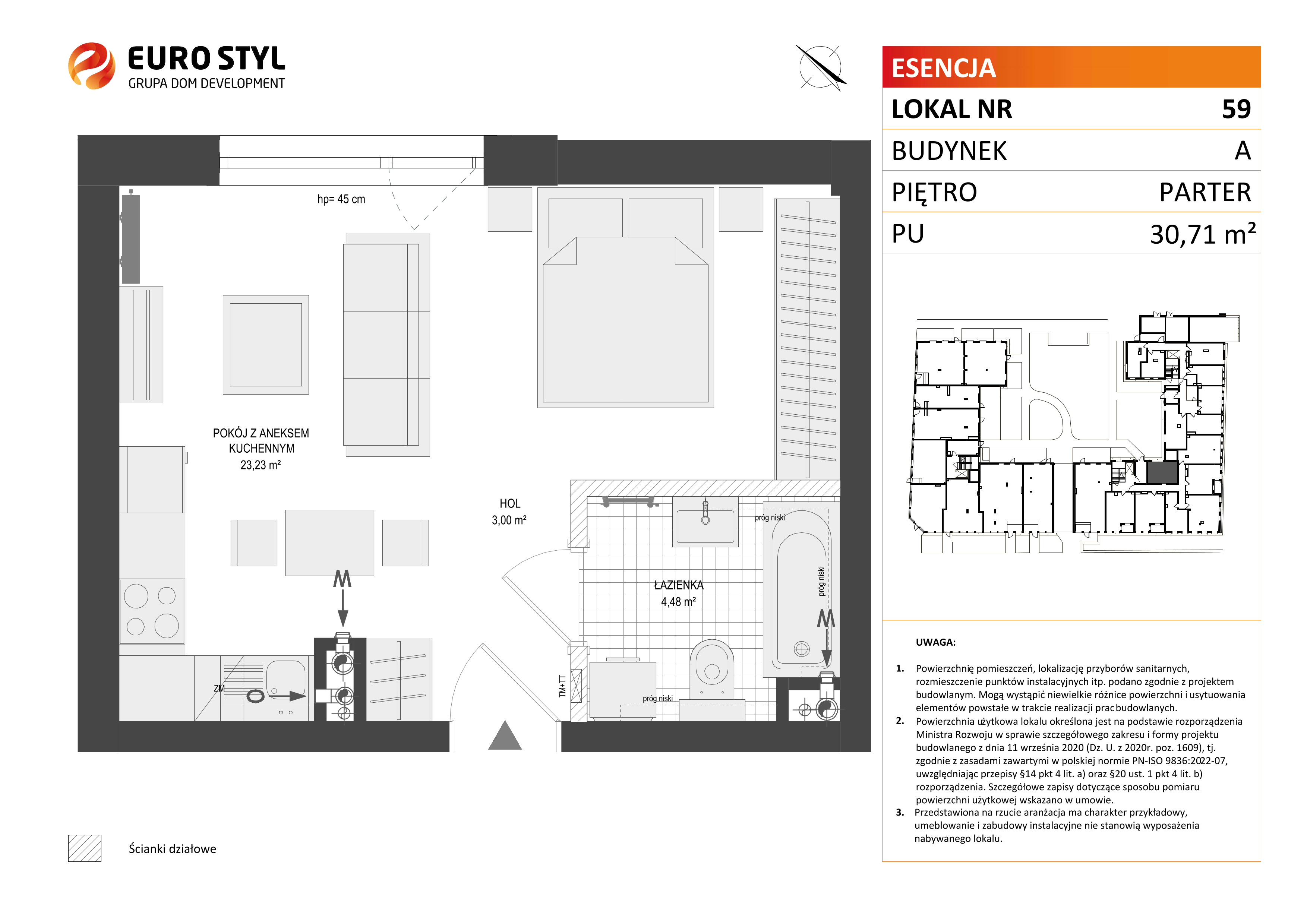 Mieszkanie 30,71 m², parter, oferta nr A/59, Esencja, Gdańsk, Śródmieście, Dolne Miasto, ul. Kamienna Grobla / Jałmużnicza-idx