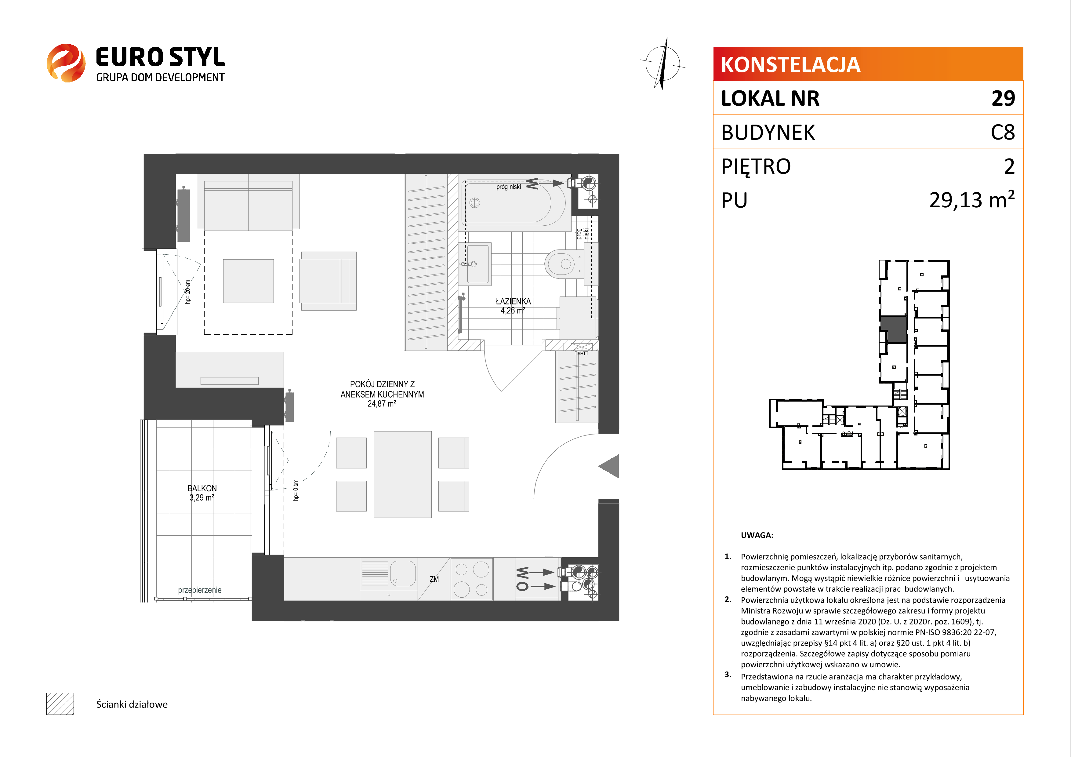 Mieszkanie 29,13 m², piętro 2, oferta nr C8/29, Konstelacja etap II, Gdynia, Pogórze, ul. Paderewskiego-idx