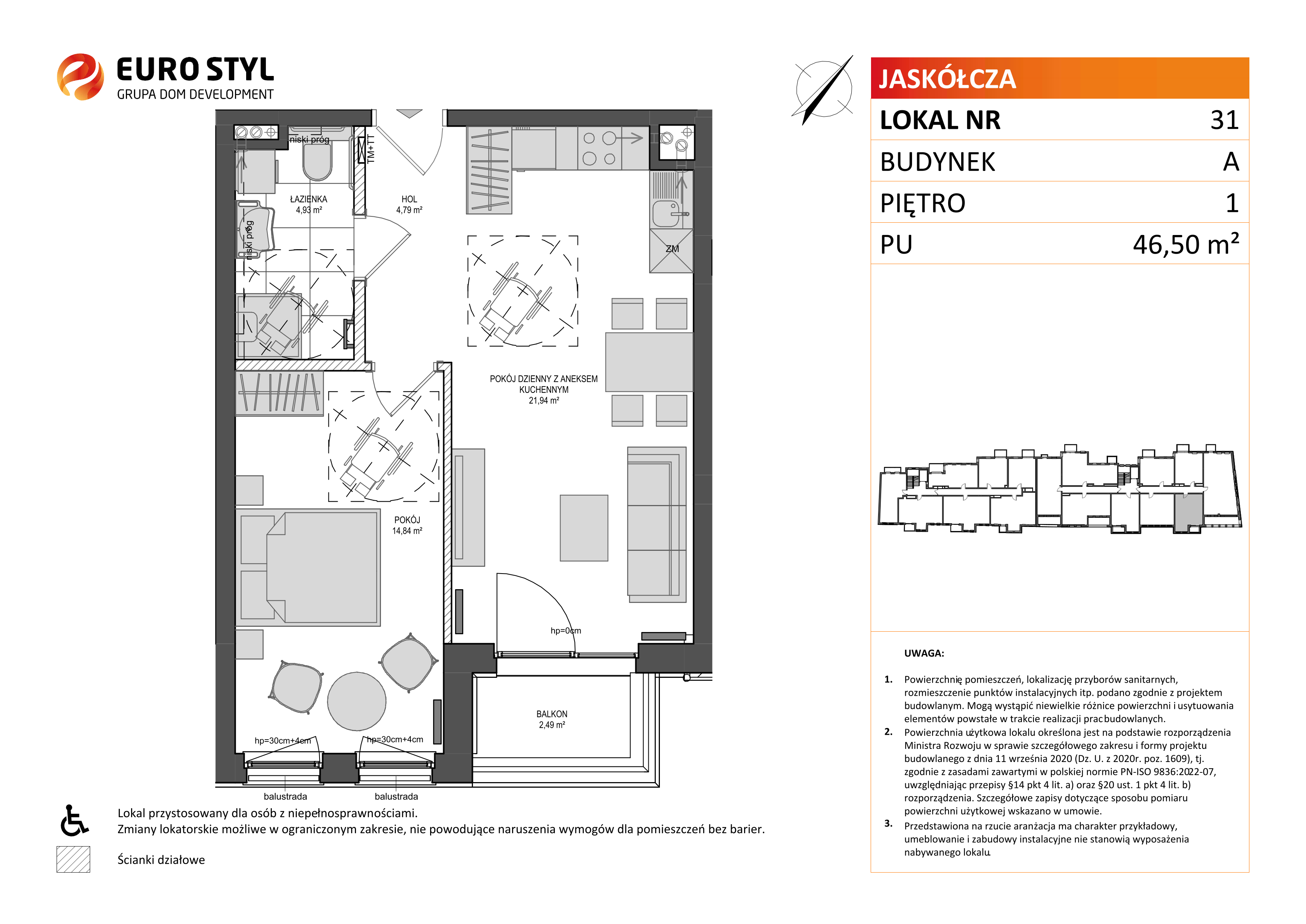 Mieszkanie 46,50 m², piętro 1, oferta nr A/31, Jaskółcza, Gdańsk, Śródmieście, Dolne Miasto, ul. Jaskółcza-idx