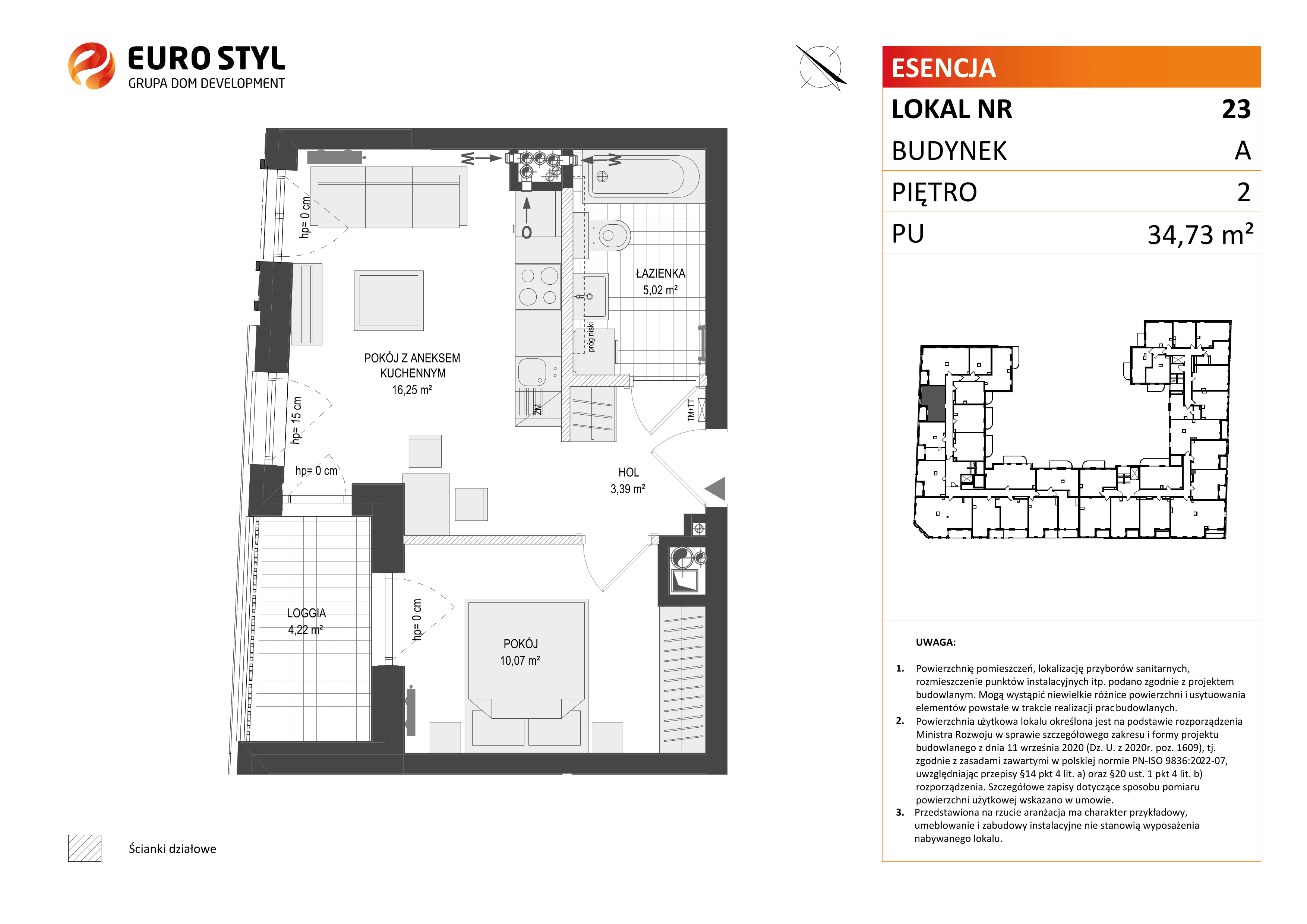 Mieszkanie 34,73 m², piętro 2, oferta nr A/23, Esencja, Gdańsk, Śródmieście, Dolne Miasto, ul. Kamienna Grobla / Jałmużnicza-idx