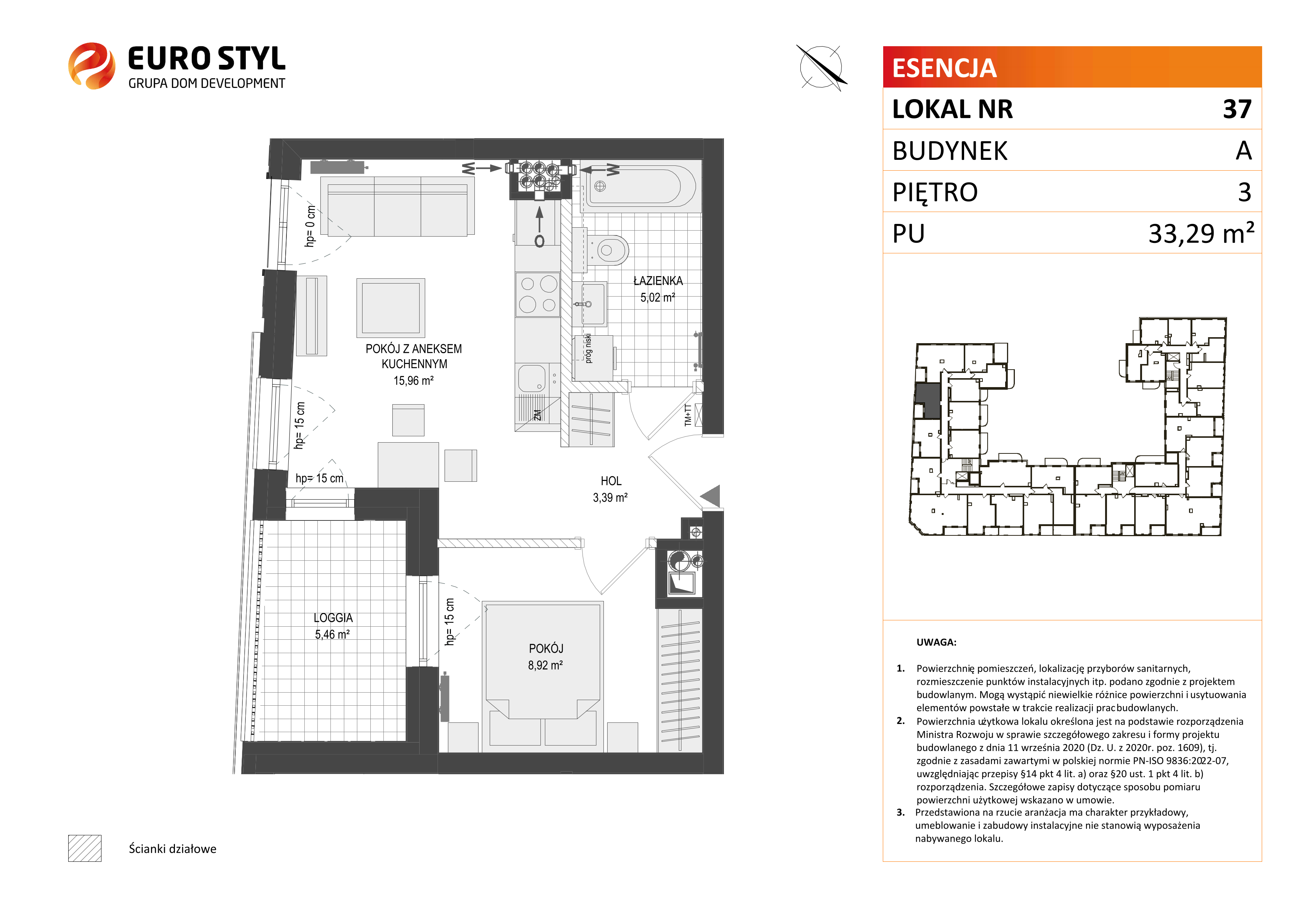 Mieszkanie 33,29 m², piętro 3, oferta nr A/37, Esencja, Gdańsk, Śródmieście, Dolne Miasto, ul. Kamienna Grobla / Jałmużnicza-idx