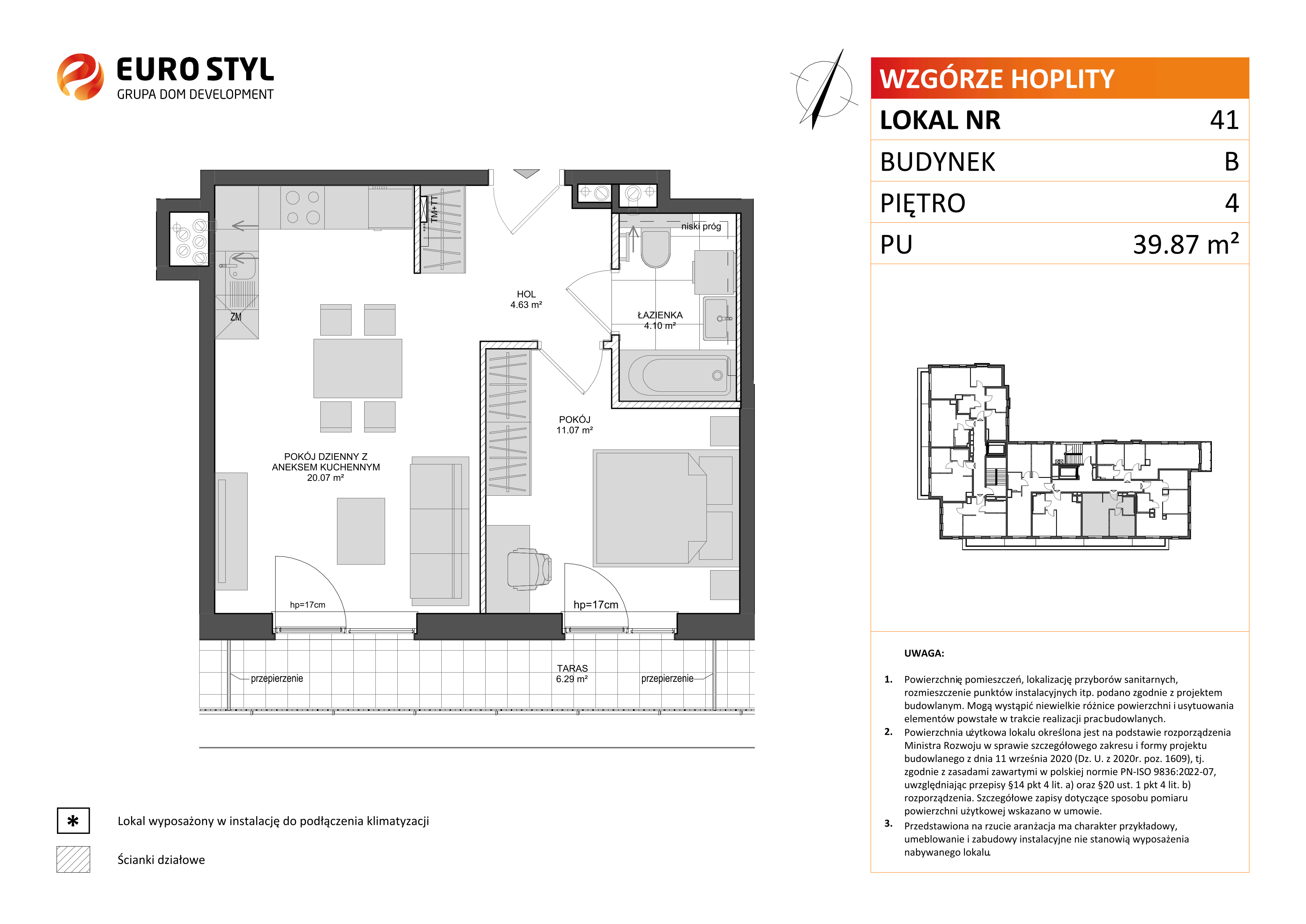 Mieszkanie 39,87 m², piętro 4, oferta nr B/41, Wzgórze Hoplity etap II, Gdańsk, Ujeścisko-Łostowice, Ujeścisko, ul. Kartuska-idx