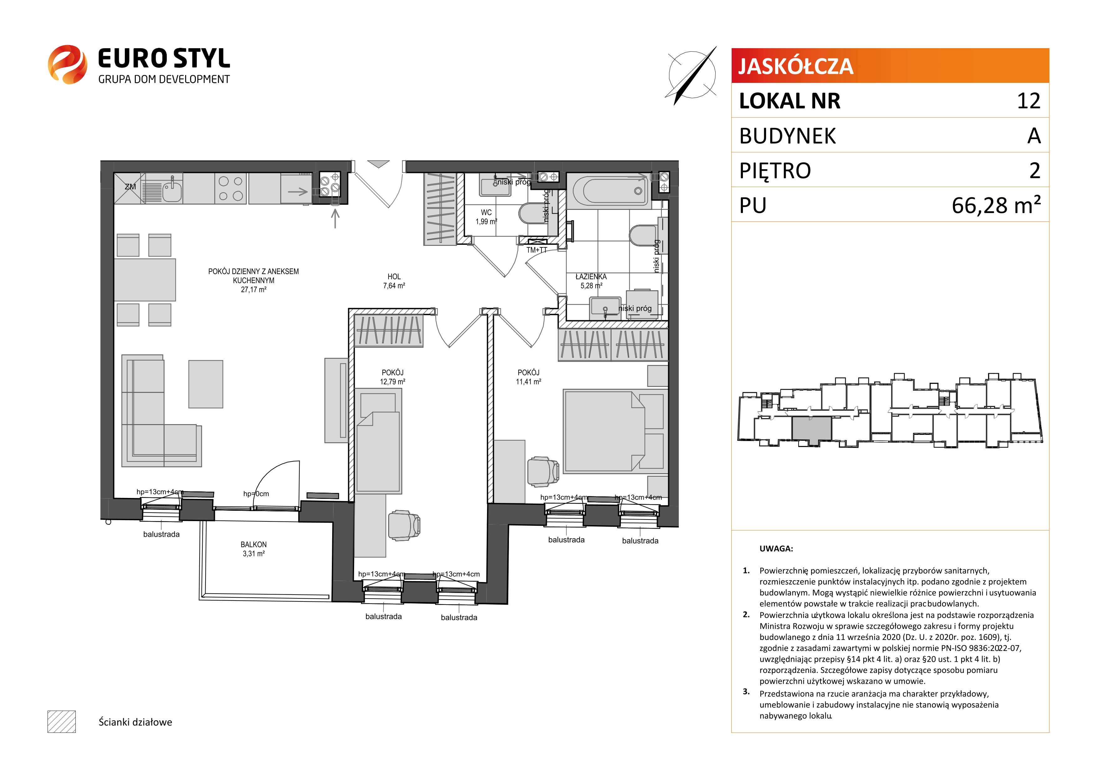 Mieszkanie 66,28 m², piętro 2, oferta nr A/12, Jaskółcza, Gdańsk, Śródmieście, Dolne Miasto, ul. Jaskółcza-idx