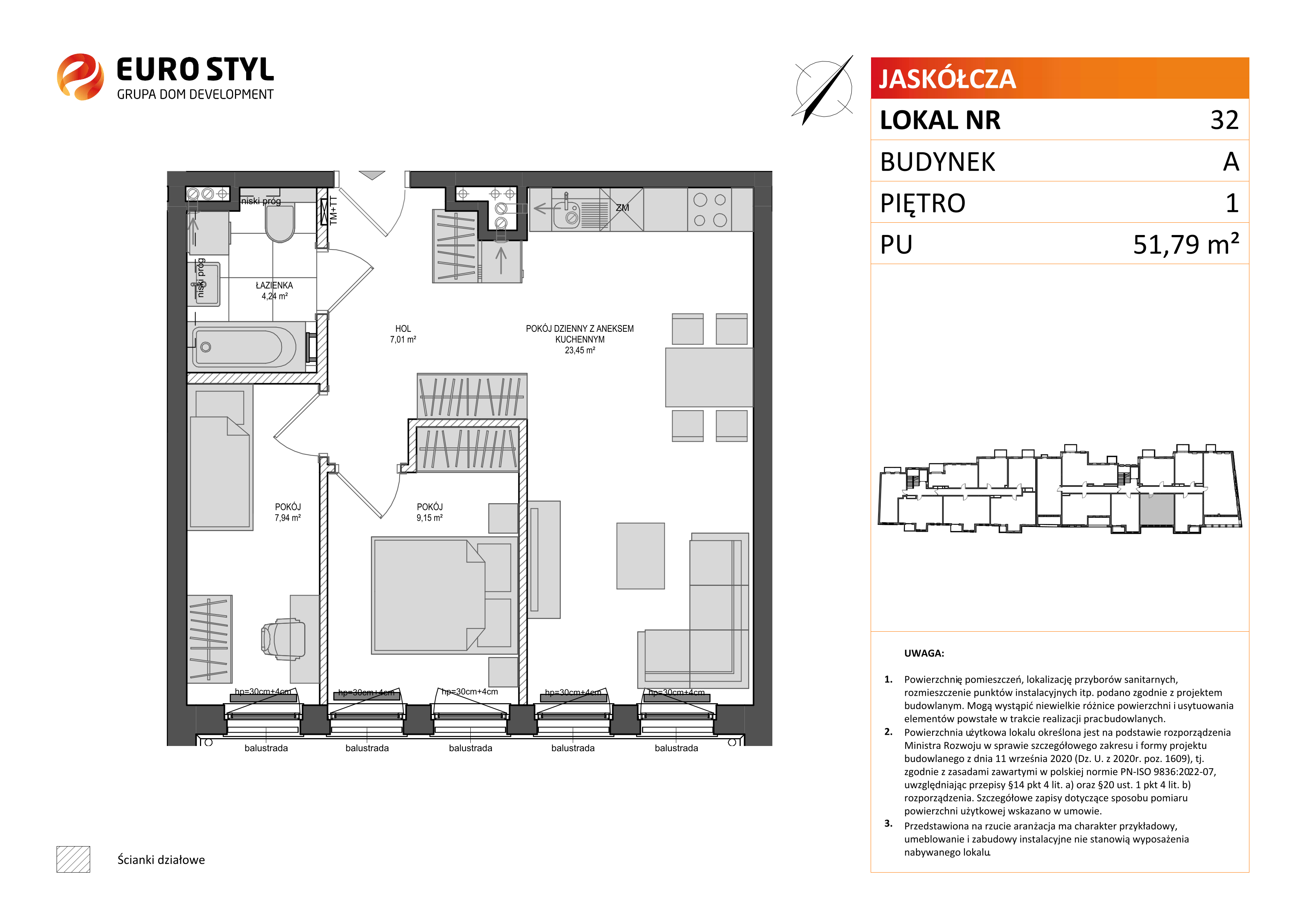 Mieszkanie 51,79 m², piętro 1, oferta nr A/32, Jaskółcza, Gdańsk, Śródmieście, Dolne Miasto, ul. Jaskółcza-idx