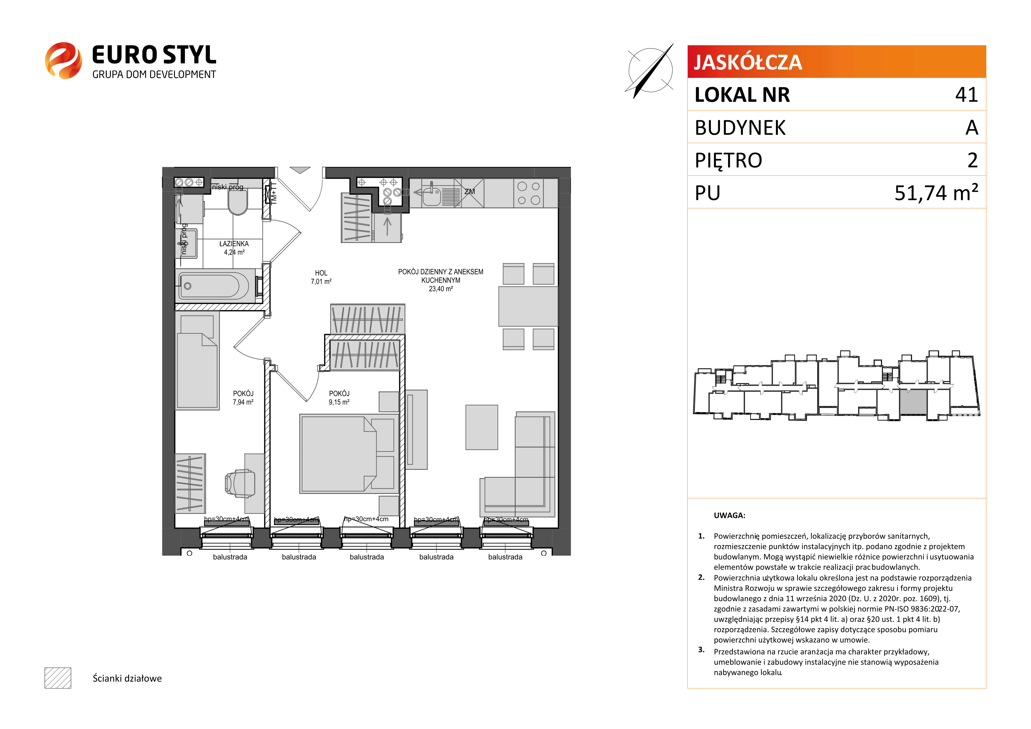 Mieszkanie 51,74 m², piętro 2, oferta nr A/41, Jaskółcza, Gdańsk, Śródmieście, Dolne Miasto, ul. Jaskółcza-idx