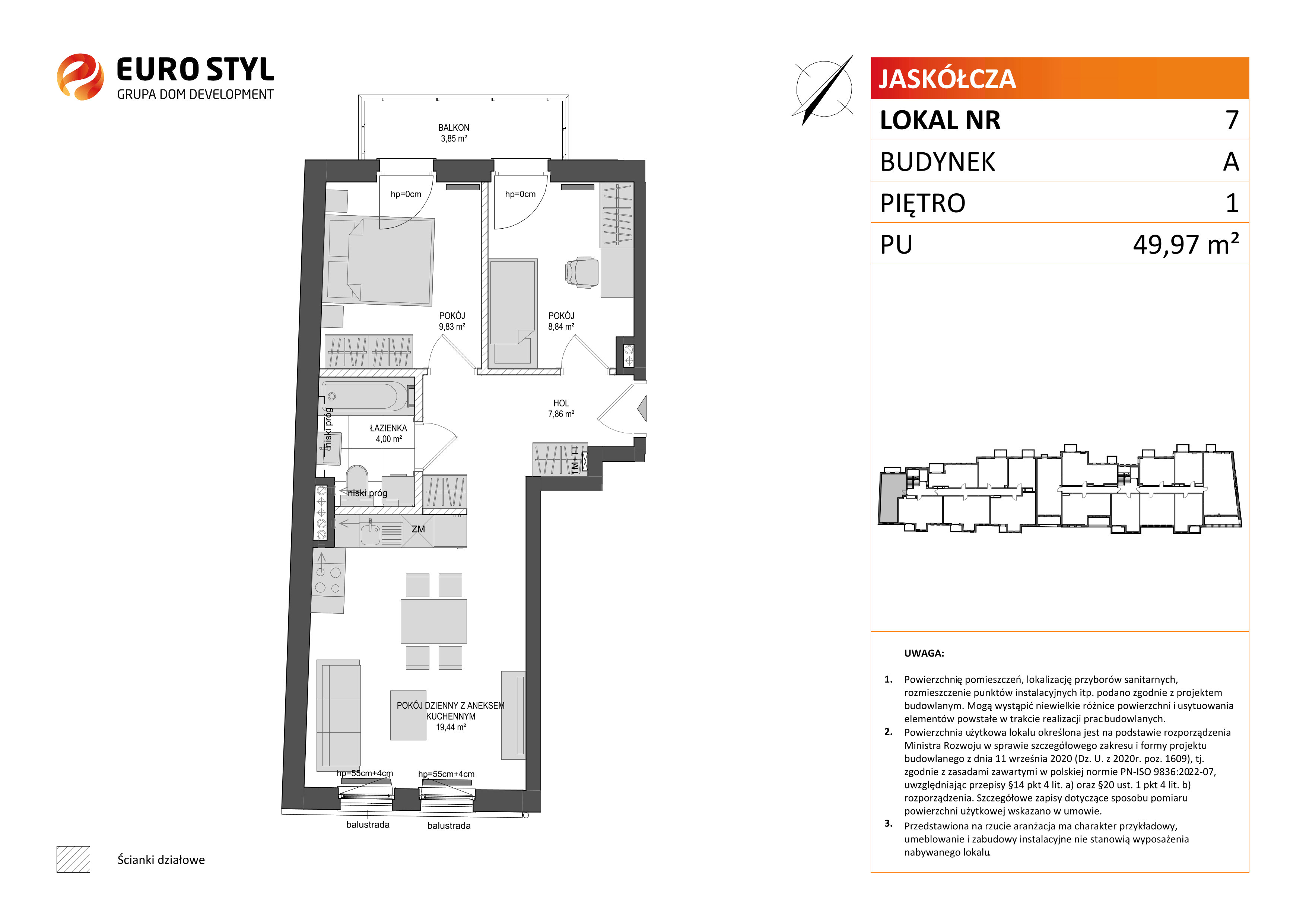 Mieszkanie 49,97 m², piętro 1, oferta nr A/7, Jaskółcza, Gdańsk, Śródmieście, Dolne Miasto, ul. Jaskółcza-idx