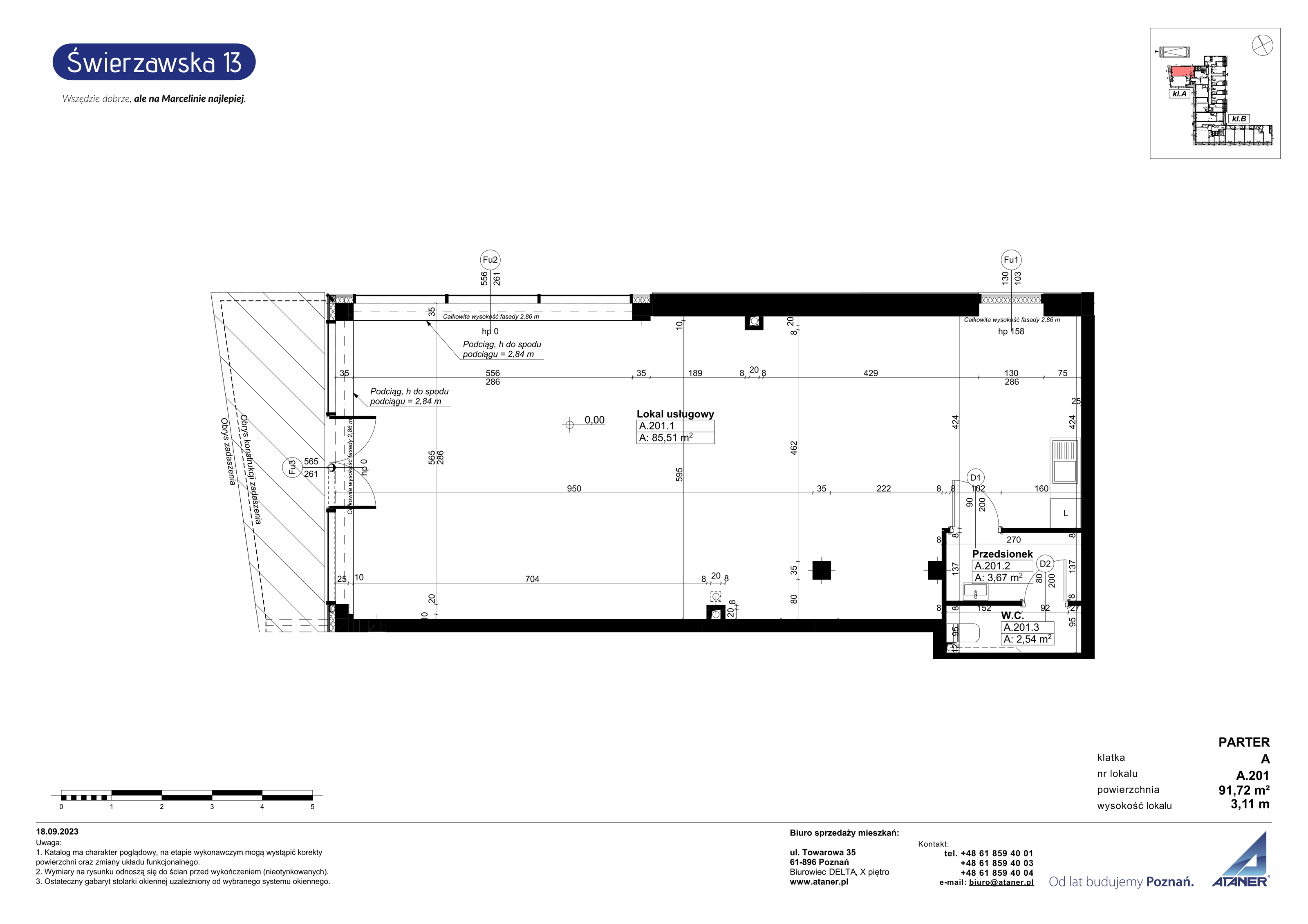 Lokal użytkowy 91,72 m², oferta nr A.201, Świerzawska 13 - lokale użytkowe, Poznań, Ławica, Grunwald, ul. Świerzawska 13-idx