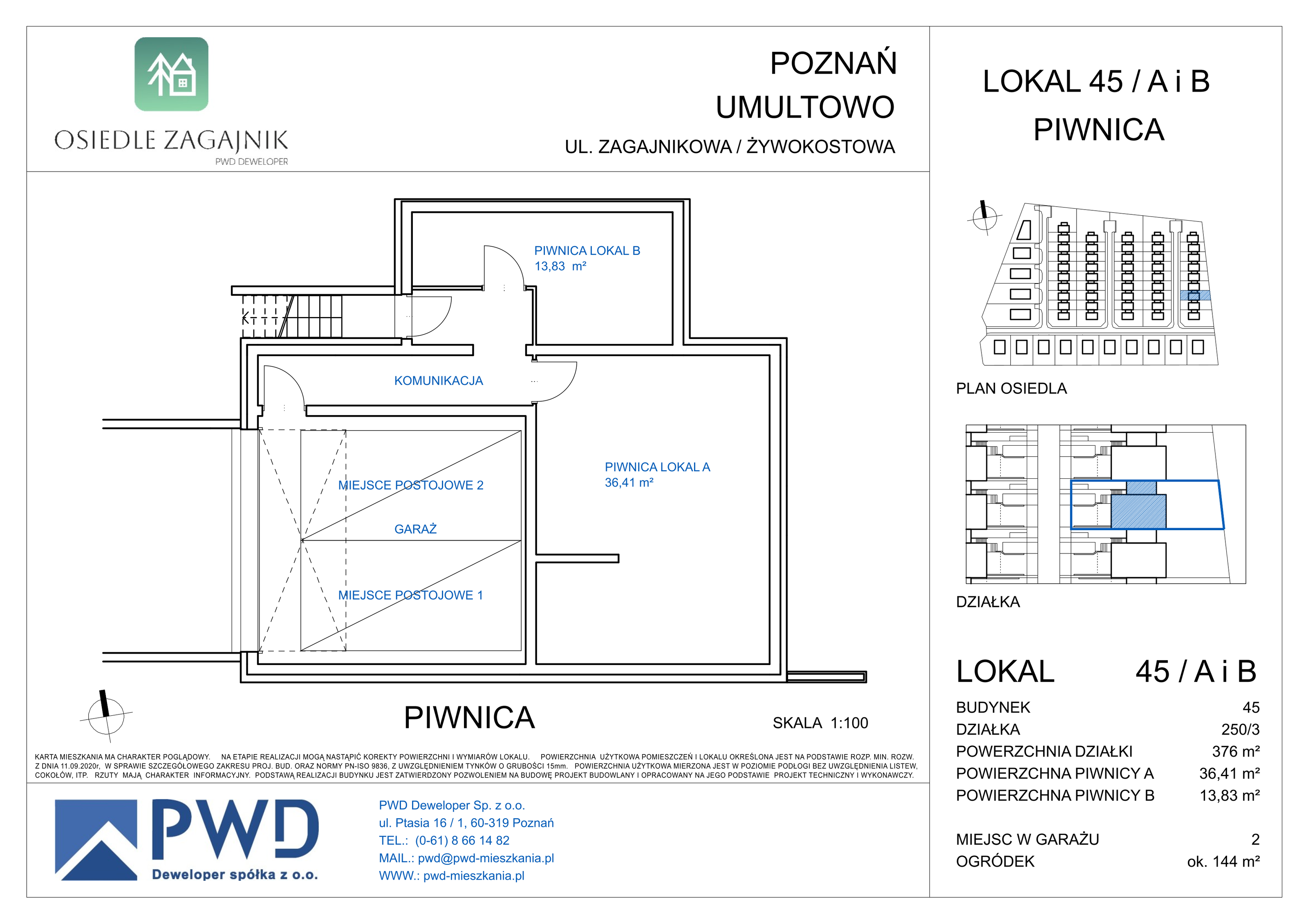 Mieszkanie 76,09 m², piętro 1, oferta nr 45 / B, Osiedle Zagajnik, Poznań, Umultowo, Umultowo, ul. Zagajnikowa-idx