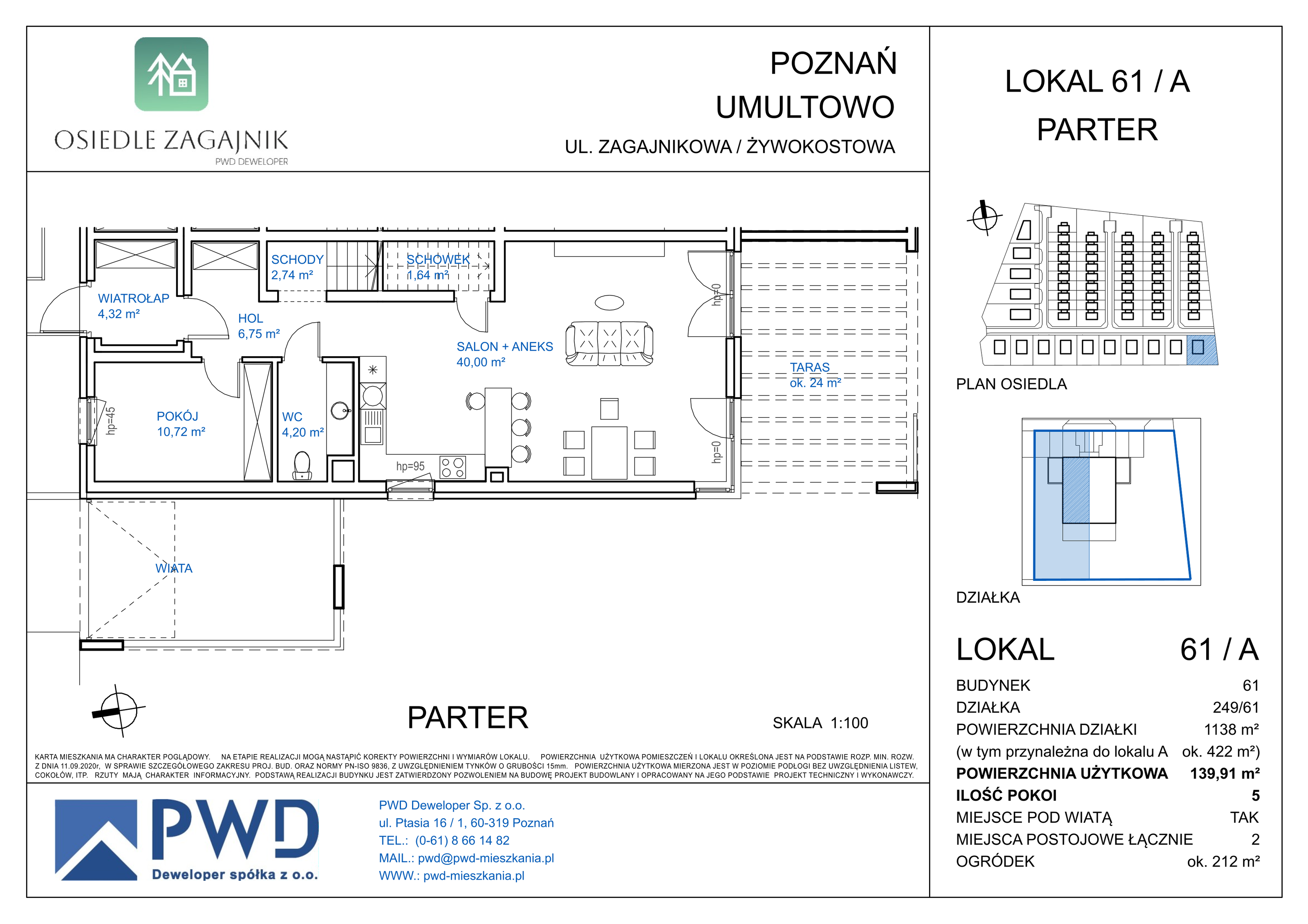 Dom 139,91 m², oferta nr A61/A, Osiedle Zagajnik - Domy, Poznań, Umultowo, Umultowo, ul. Zagajnikowa-idx