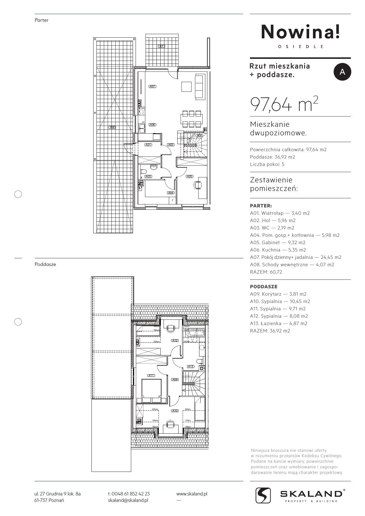 Mieszkanie 97,60 m², parter, oferta nr D21, Osiedle Nowina, Dachowa, ul. Nowina 37-idx