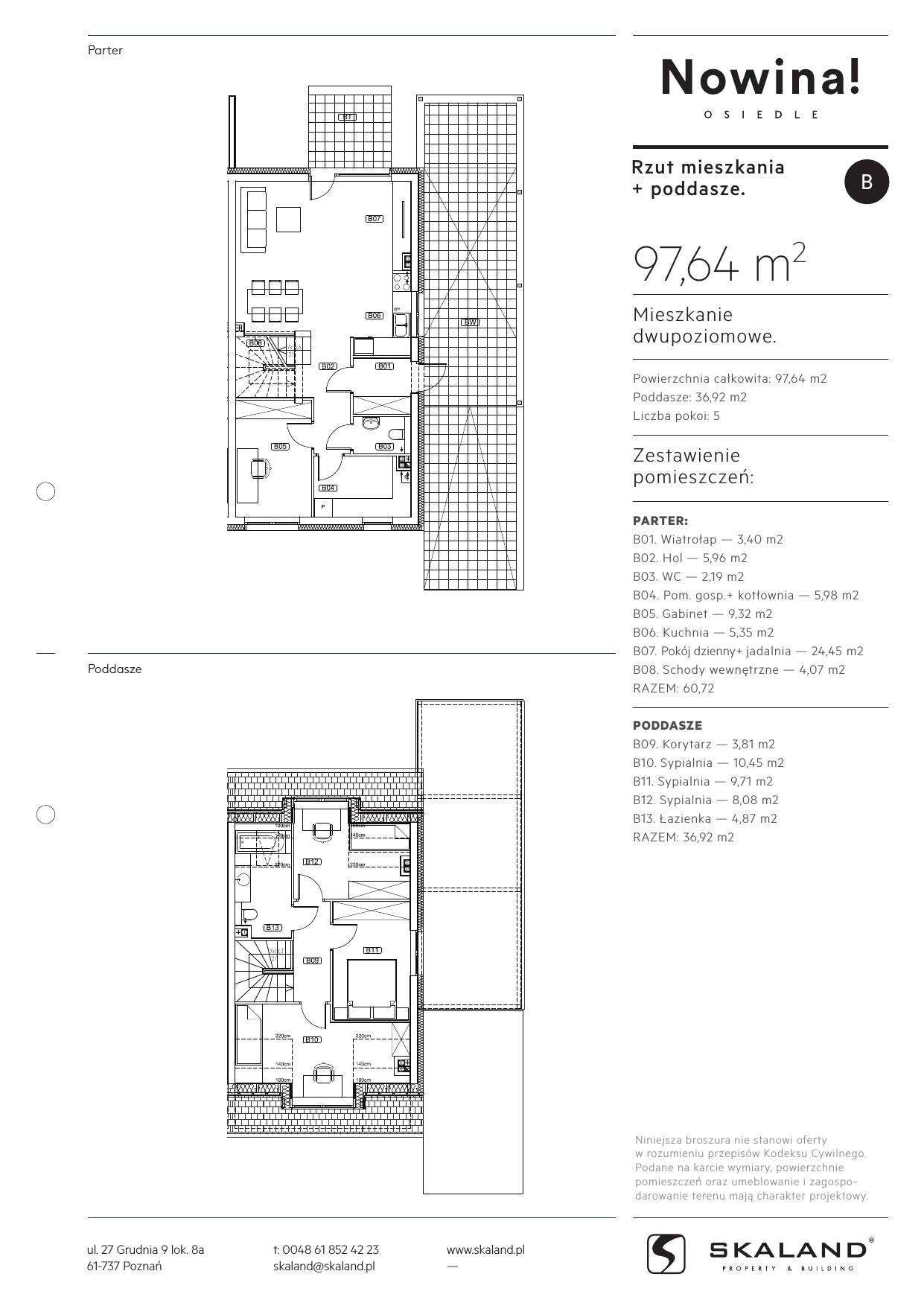 Mieszkanie 97,60 m², parter, oferta nr D22, Osiedle Nowina, Dachowa, ul. Nowina 37-idx