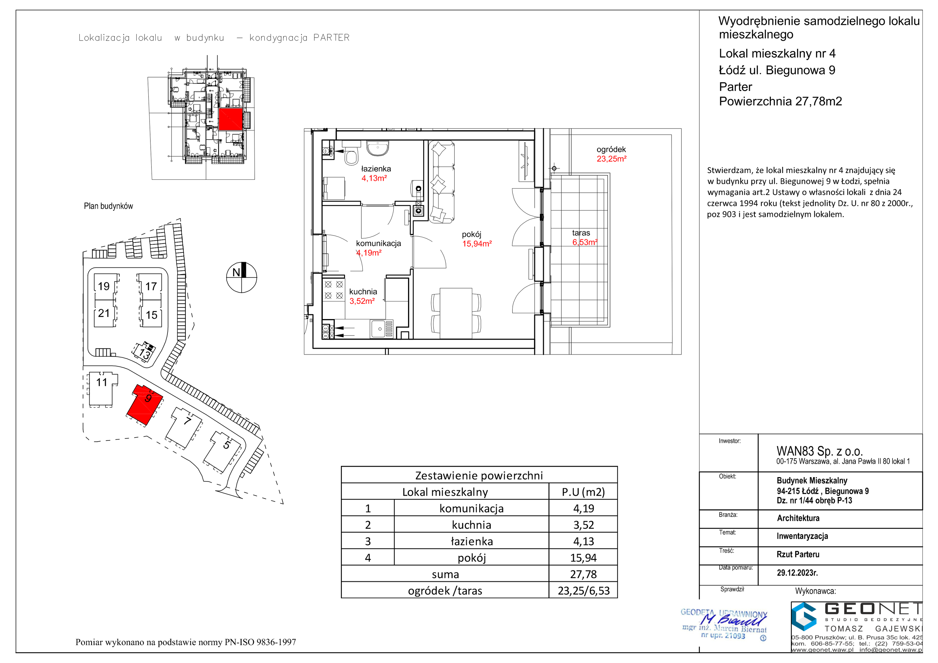 Mieszkanie 27,78 m², parter, oferta nr E51.04, Osiedle na Zdrowiu, Łódź, Polesie, Złotno, ul. Biegunowa-idx