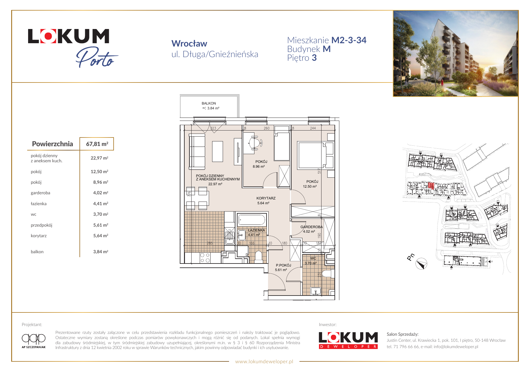 Mieszkanie 67,79 m², piętro 3, oferta nr M2-3-34, Lokum Porto, Wrocław, Szczepin, ul. Długa/Gnieźnieńska-idx